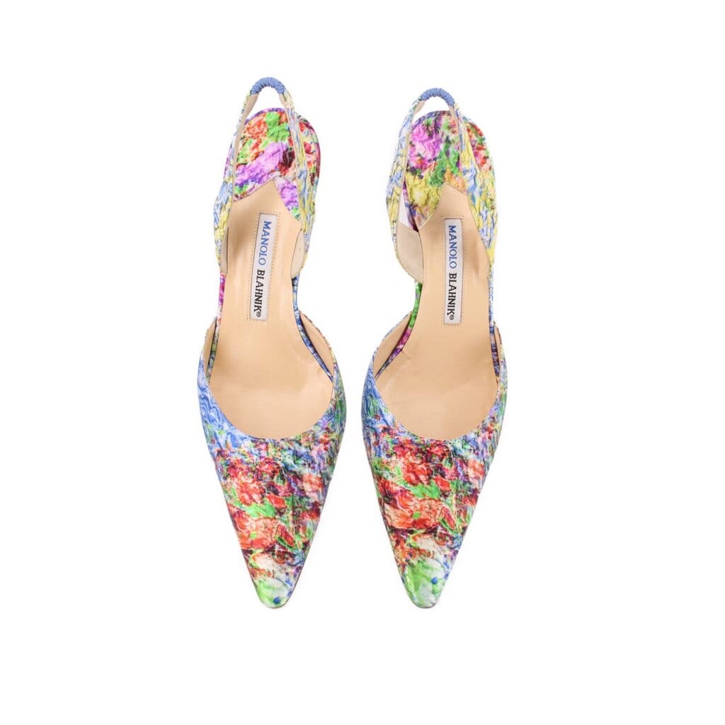 Manolo Blahnik FLORAL HEELS BLUE 40.5 EU | 9 US
