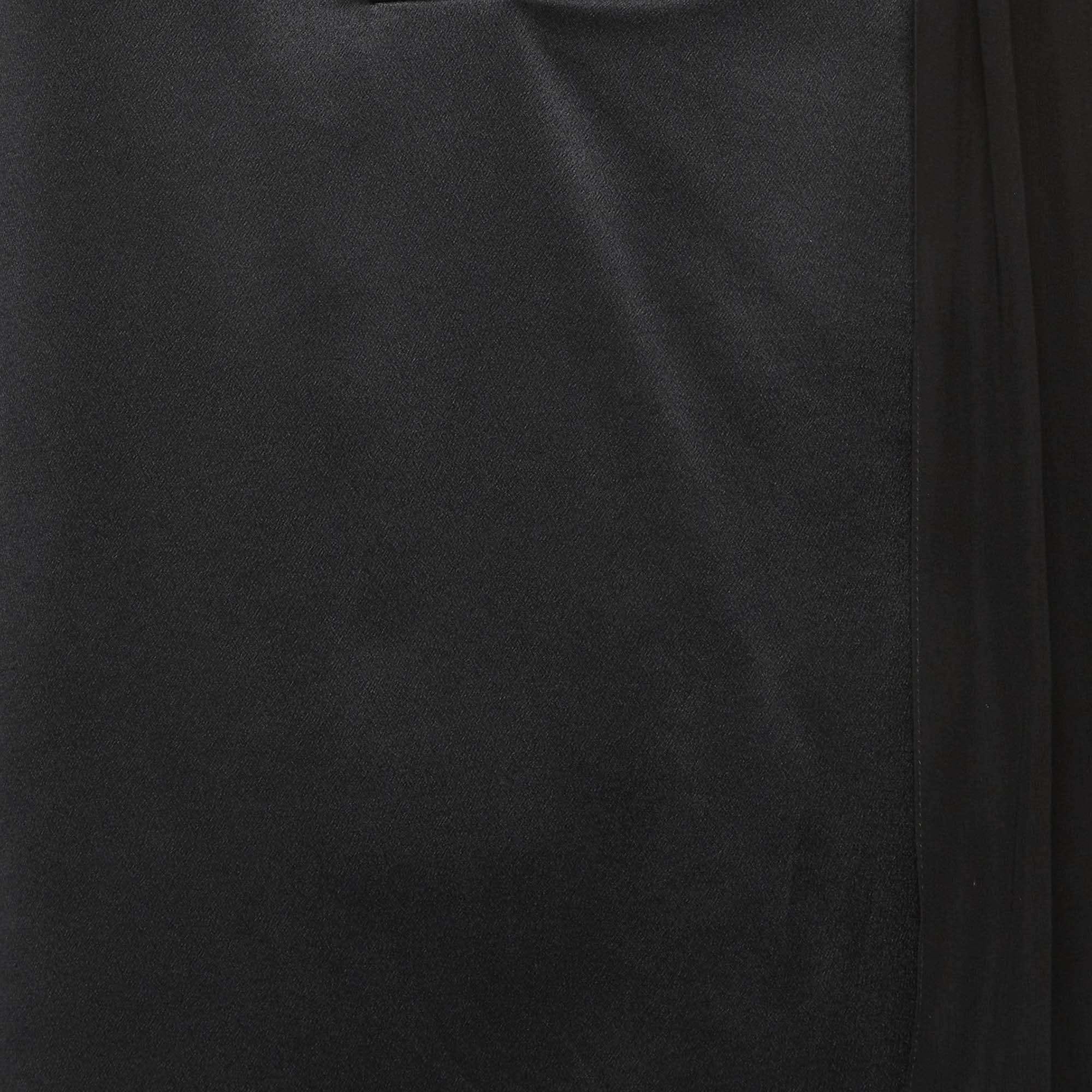 Max Mara Black Satin Silk Sleeveless Top