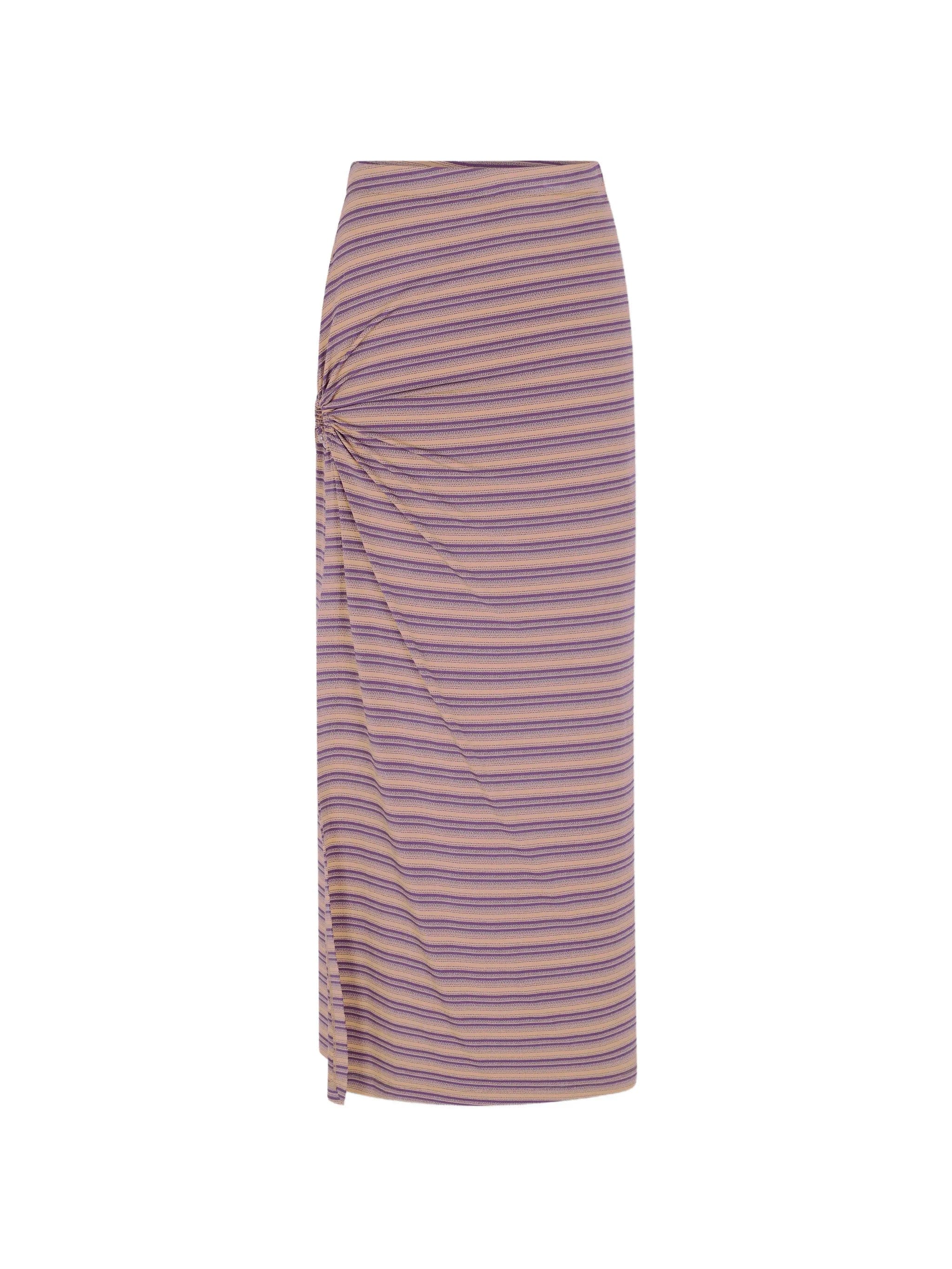 Rabanne piercing - detail striped maxi skirt