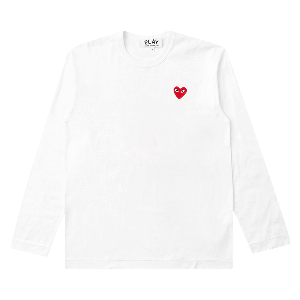 Comme des Garçons PLAY Emblem Long-Sleeve T-Shirt White