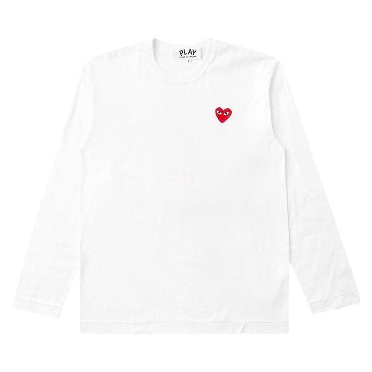Comme des Garçons PLAY Emblem Long-Sleeve T-Shirt White