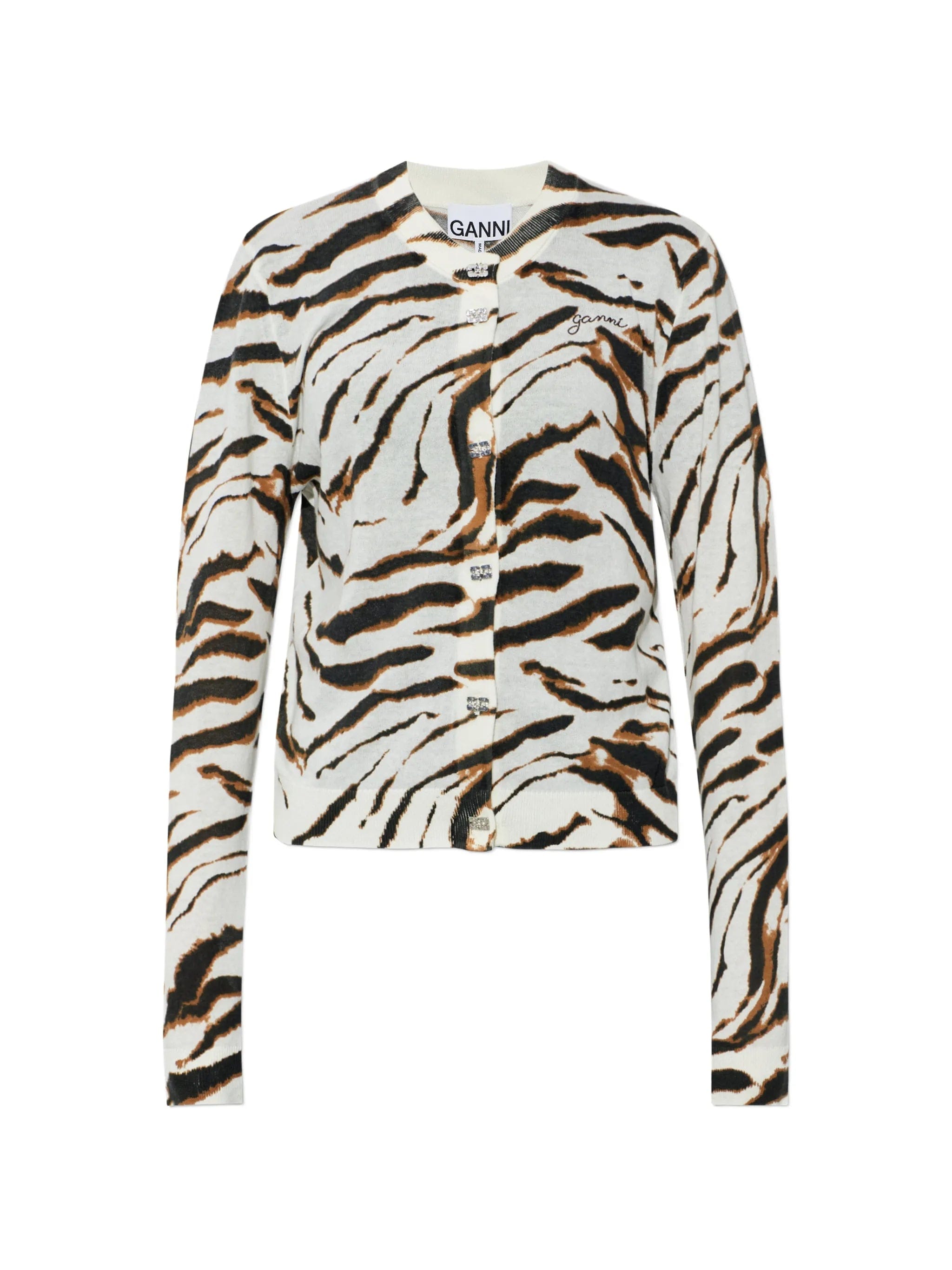 GANNI tiger - print cardigan