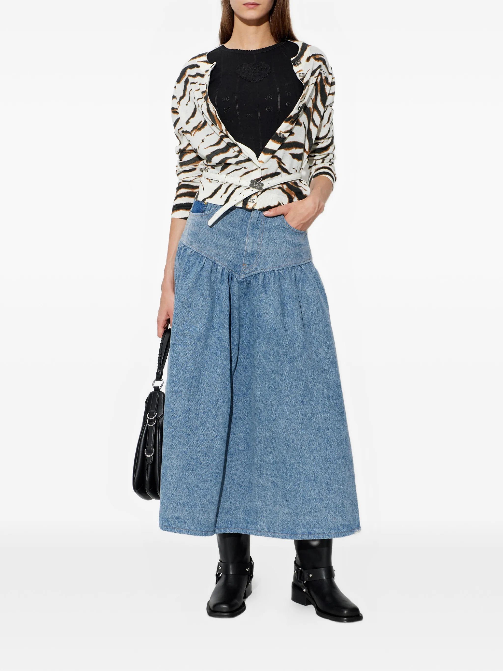 GANNI tiger - print cardigan