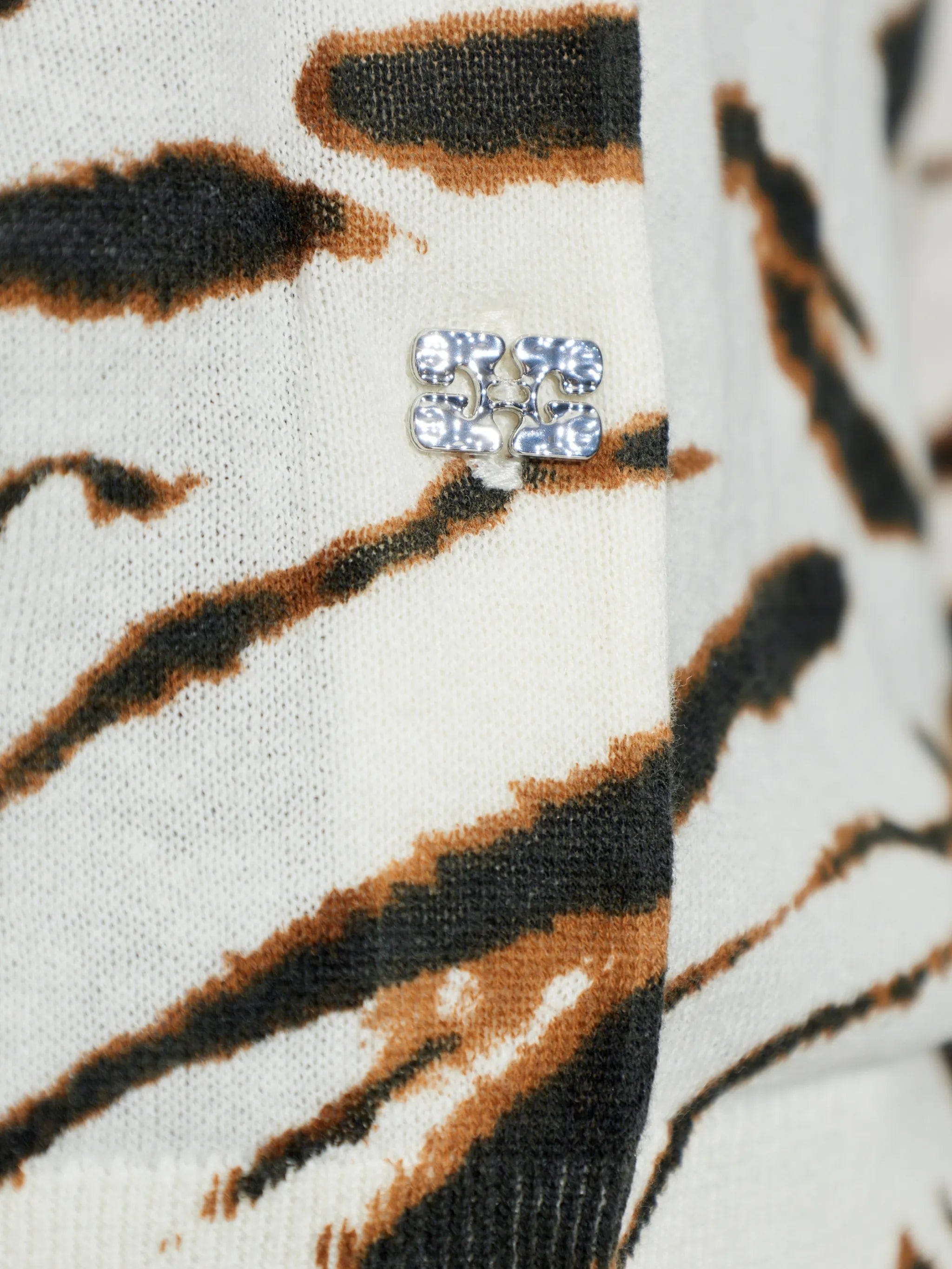 GANNI tiger - print cardigan