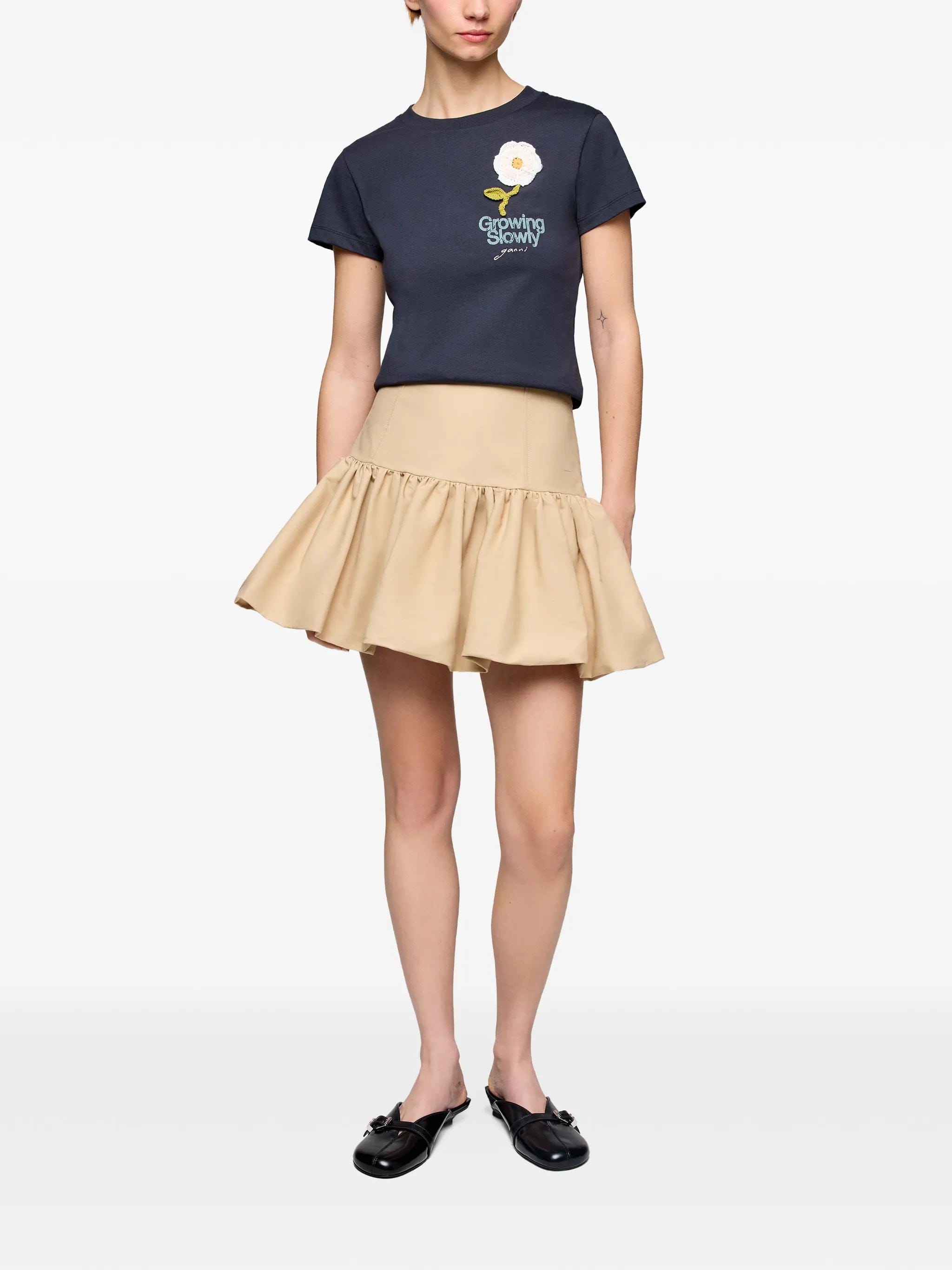 GANNI ruffled mini skirt