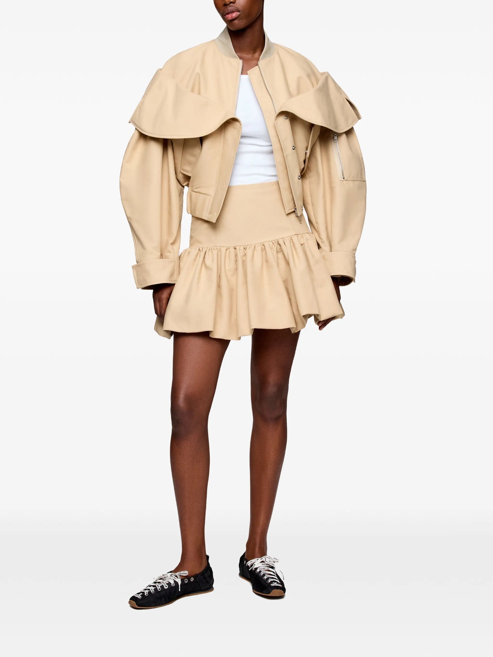 GANNI ruffled mini skirt