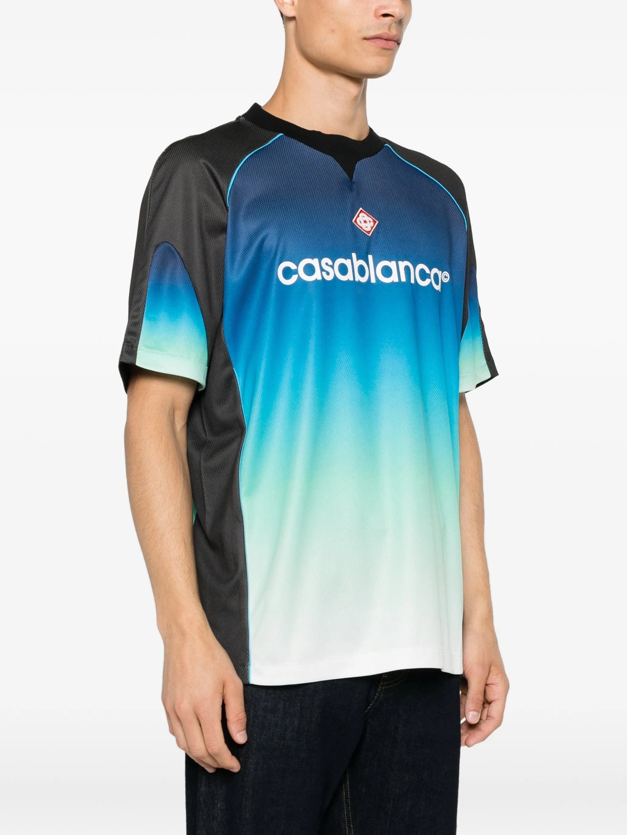 Casablanca logo - print gradient T - shirt