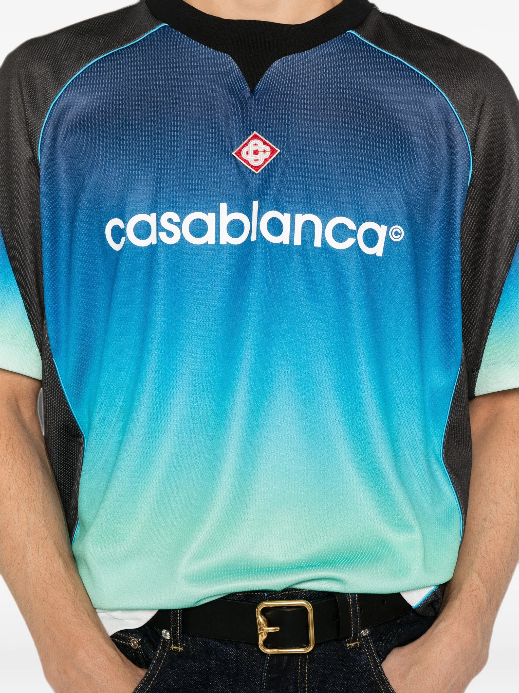 Casablanca logo - print gradient T - shirt