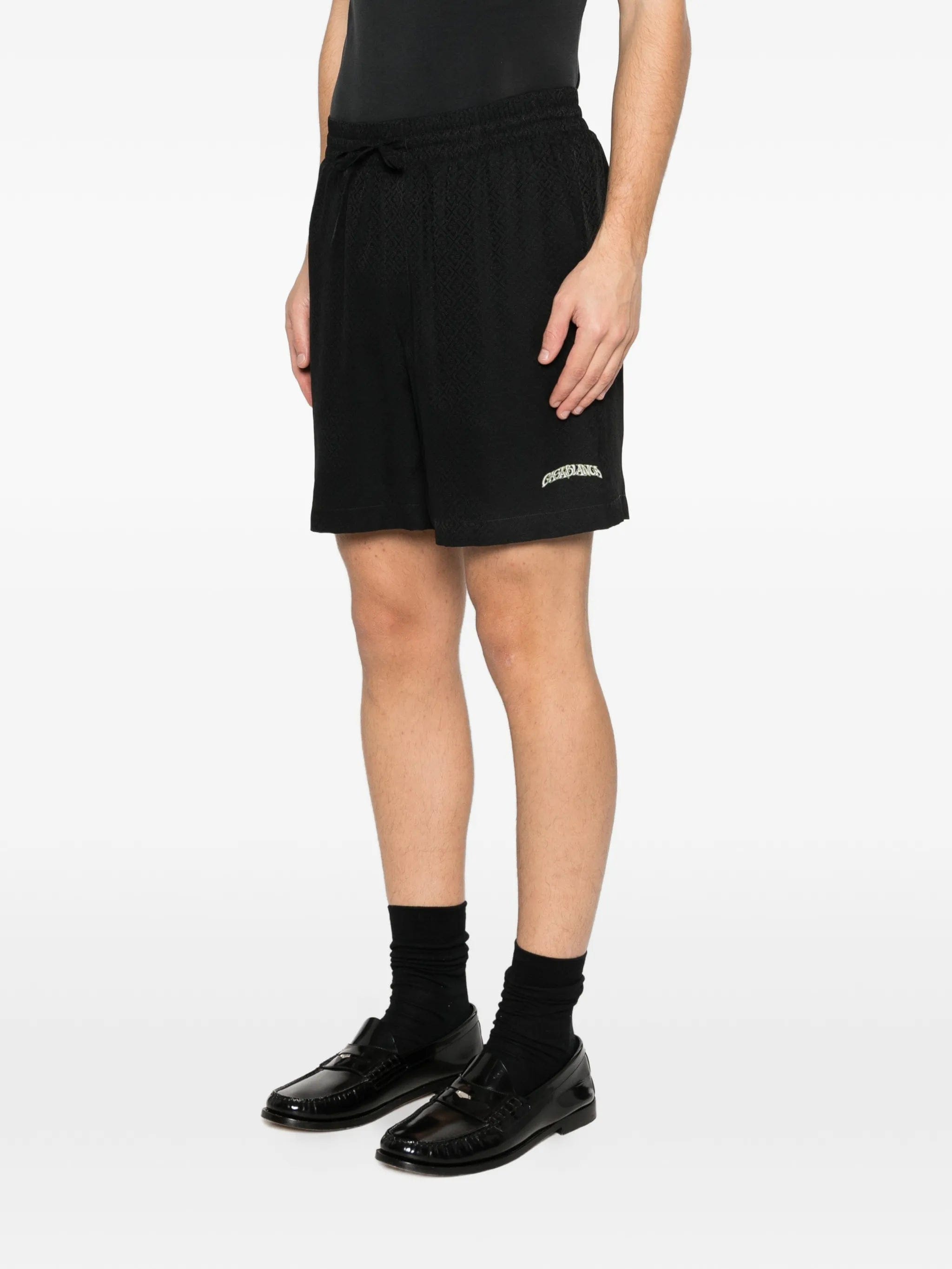 Casablanca logo - print silk shorts