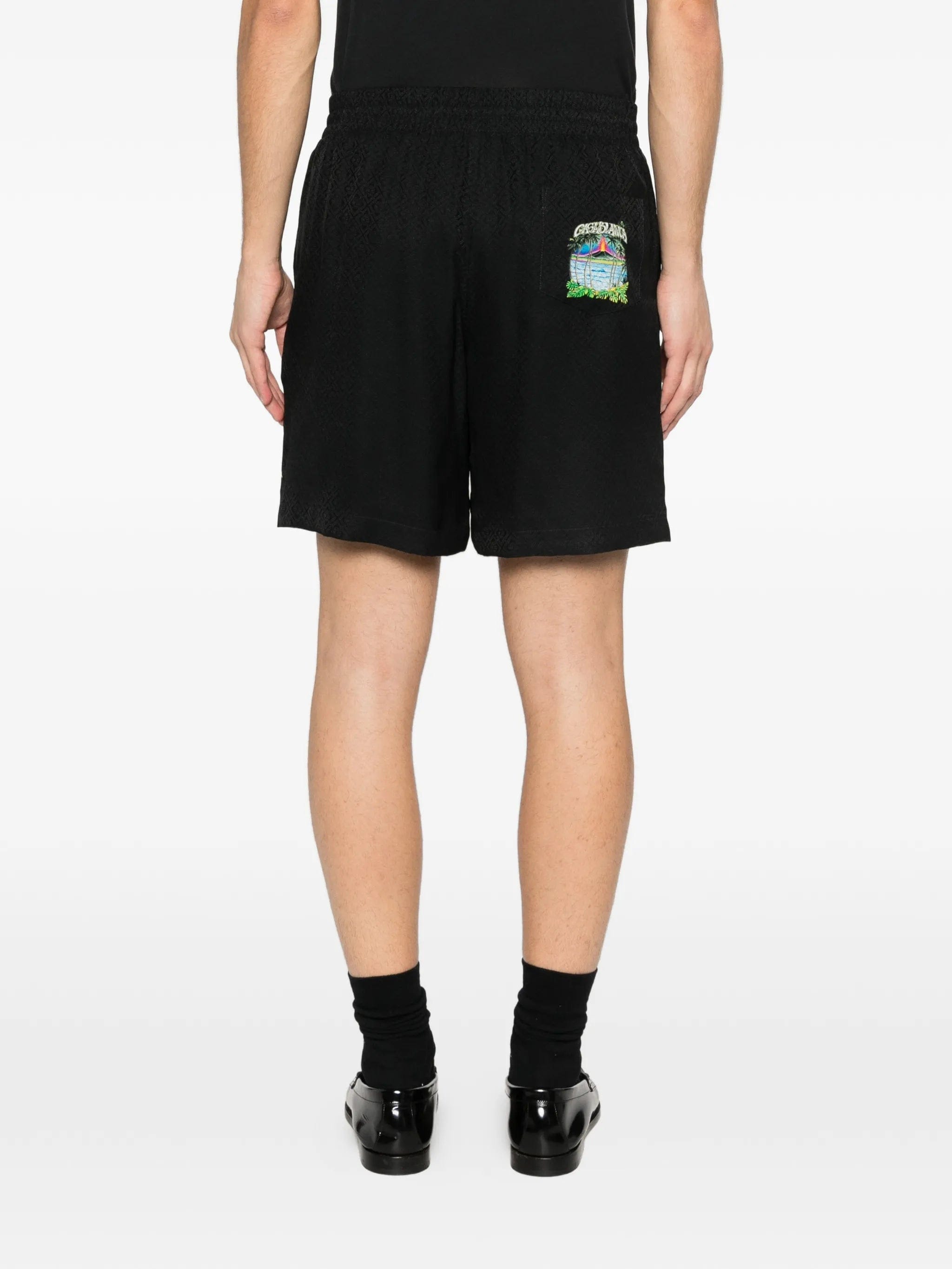 Casablanca logo - print silk shorts