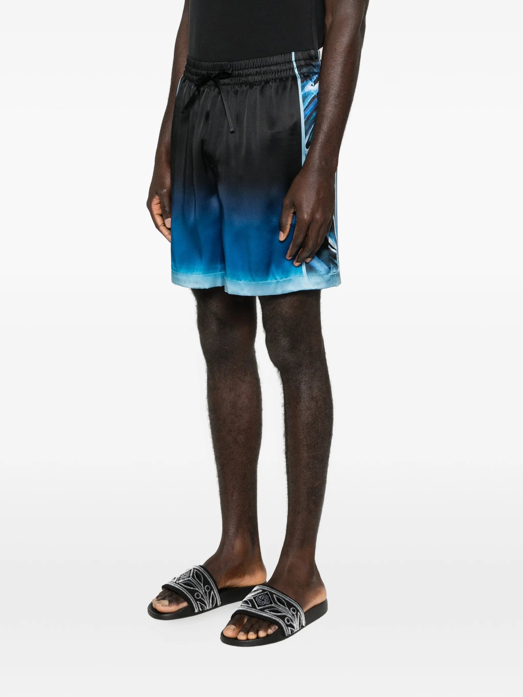 Casablanca warped logo silk shorts