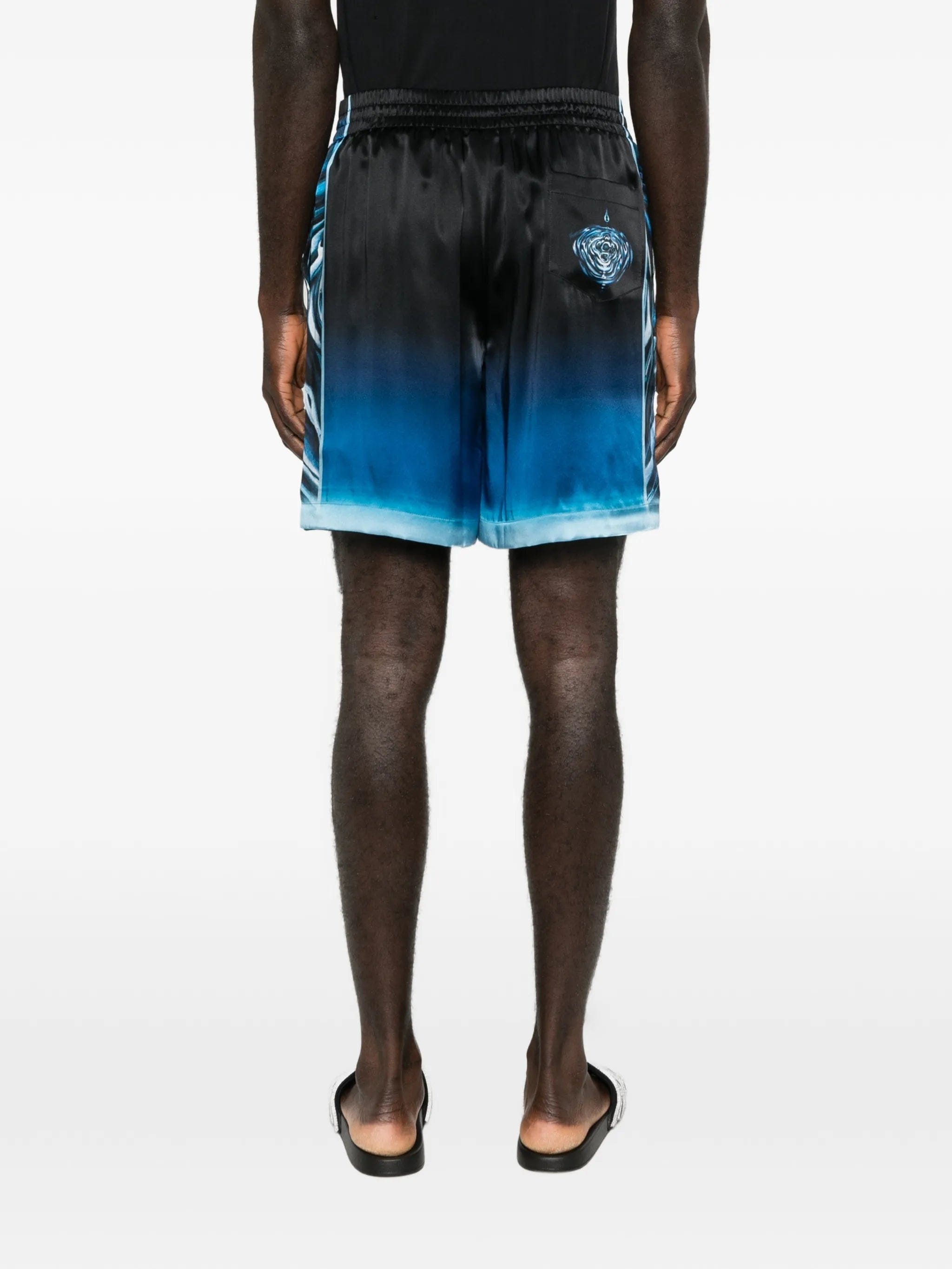 Casablanca warped logo silk shorts