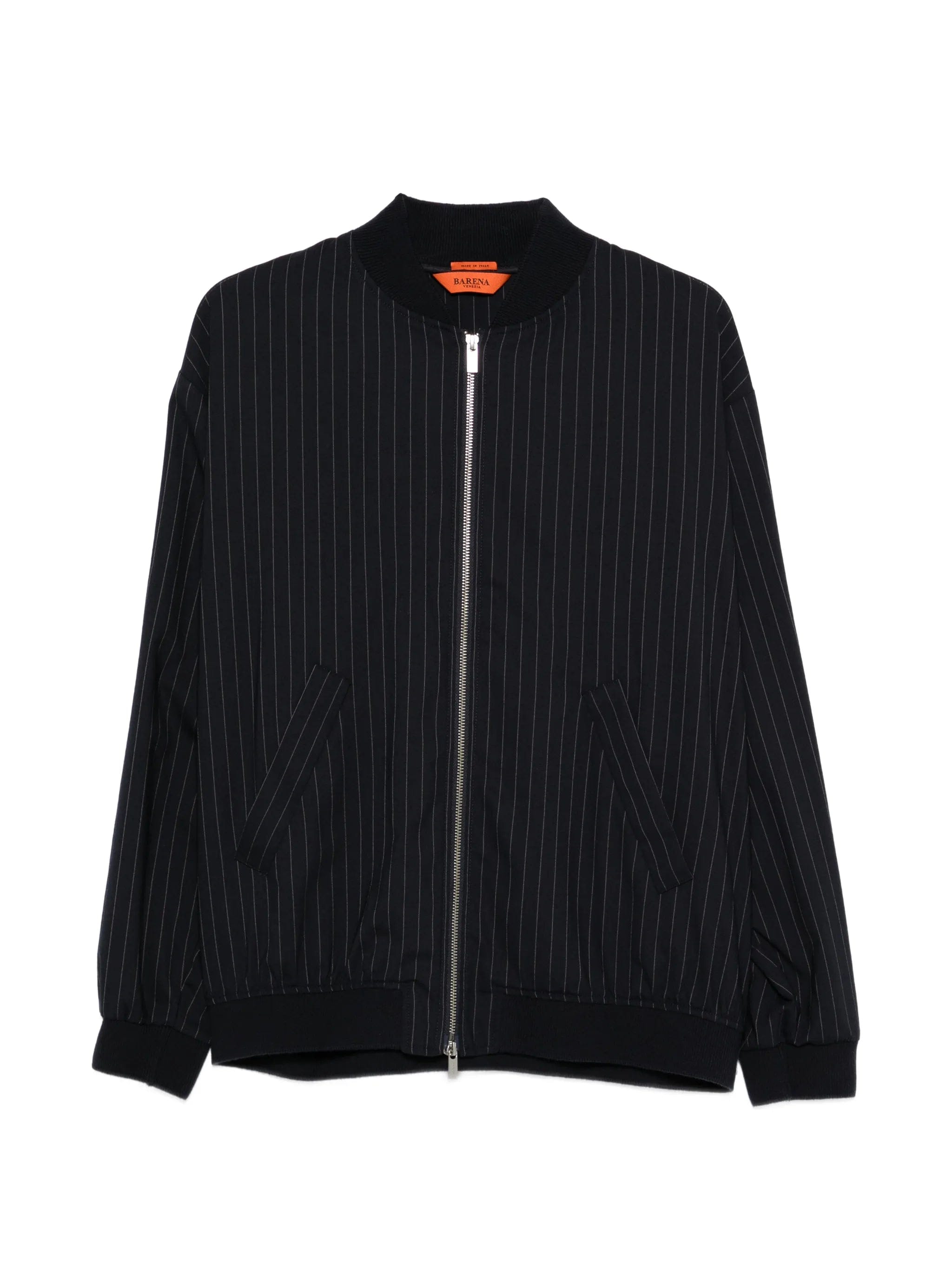 Barena pinstripe zip - up bomber jacket