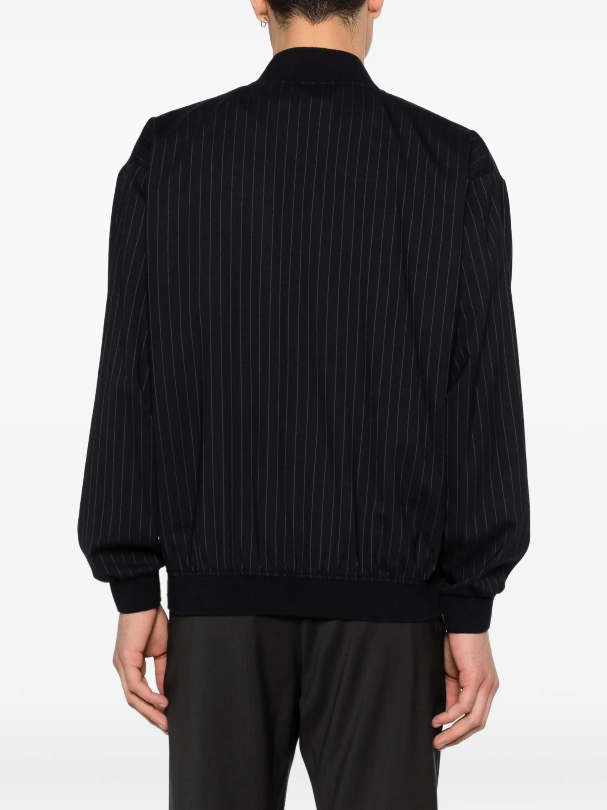 Barena pinstripe zip - up bomber jacket