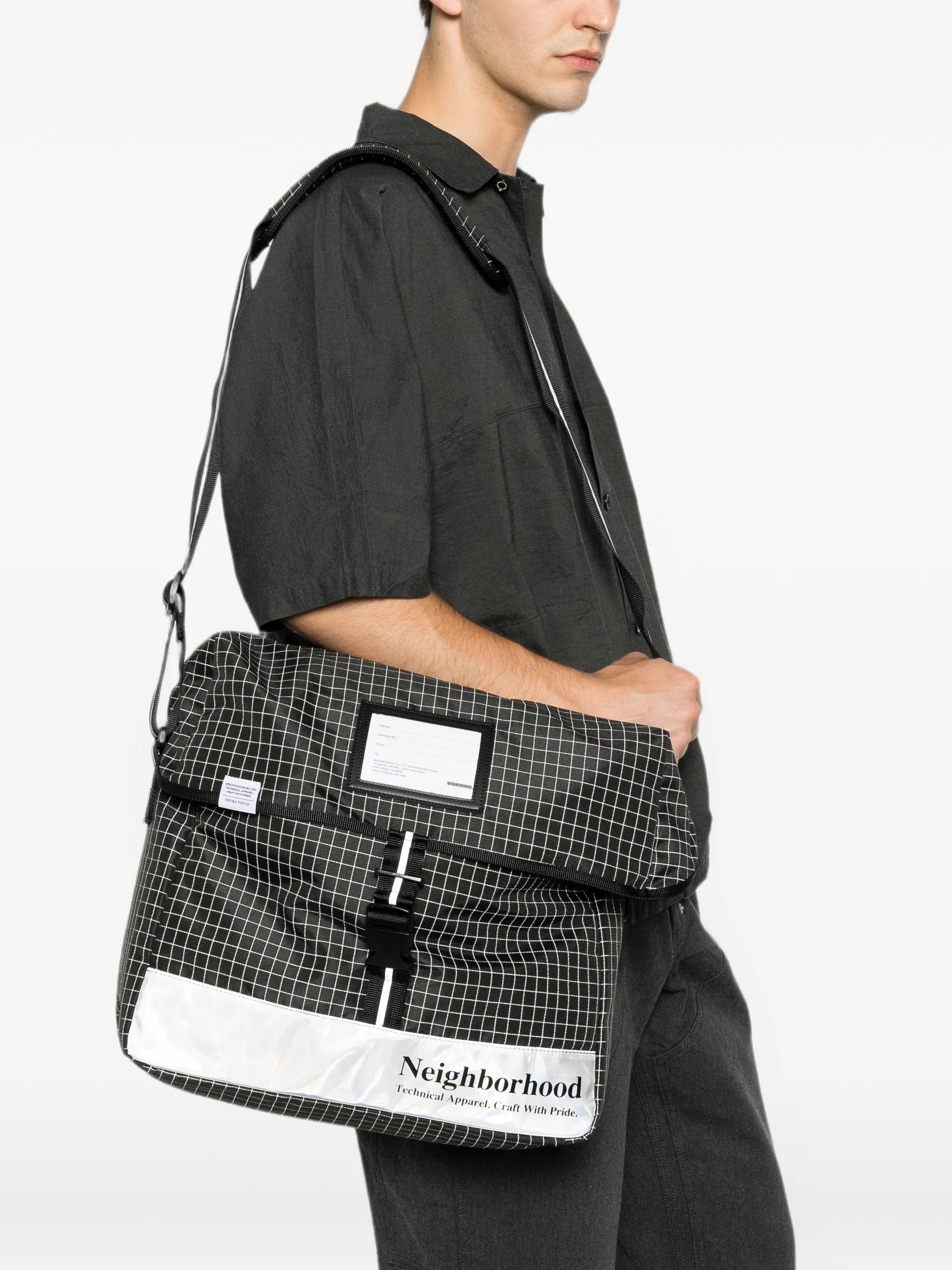 Neighborhood grid - pattern messenger bag
