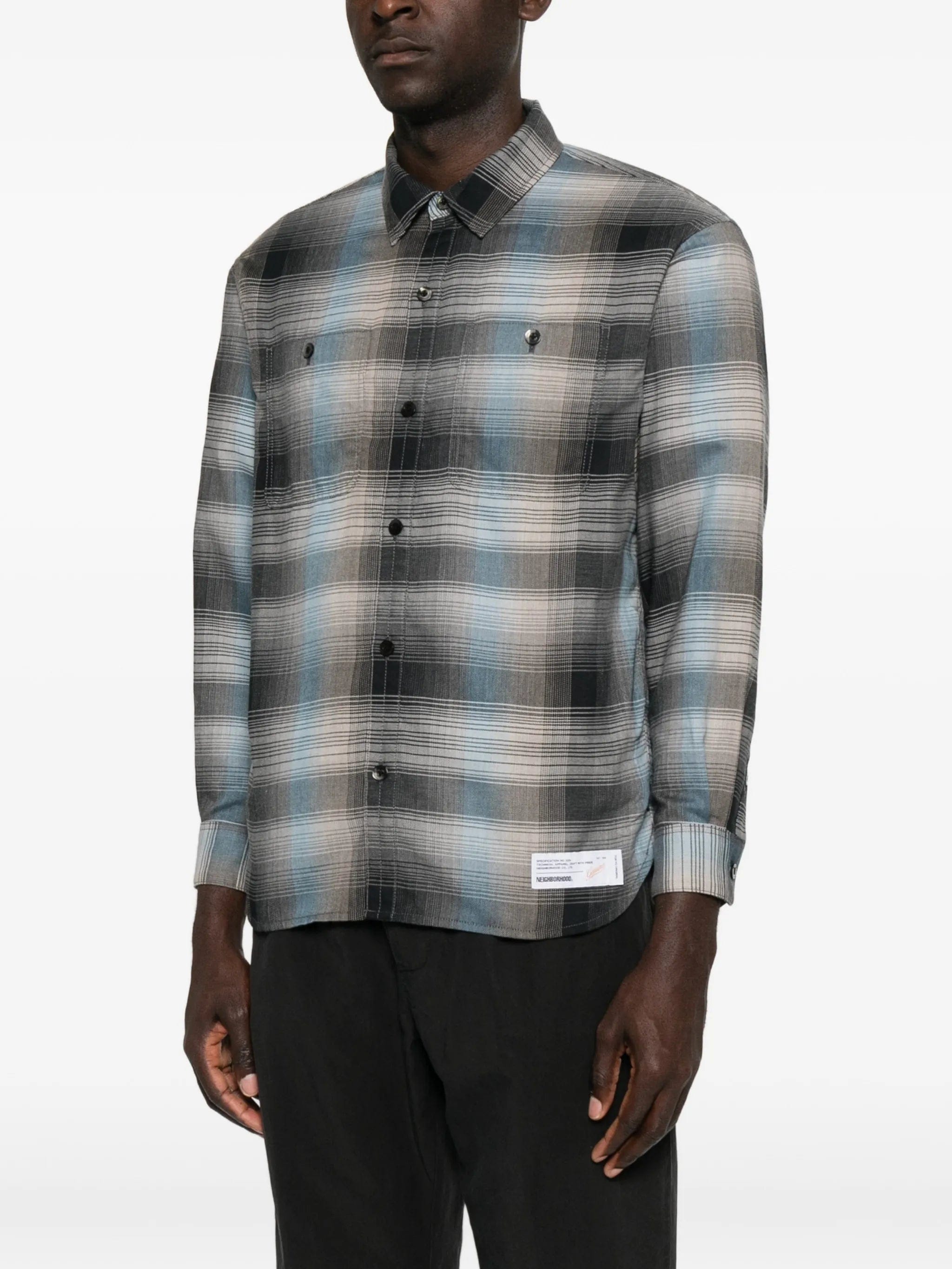 Neighborhood check - pattern long - sleeve shirt