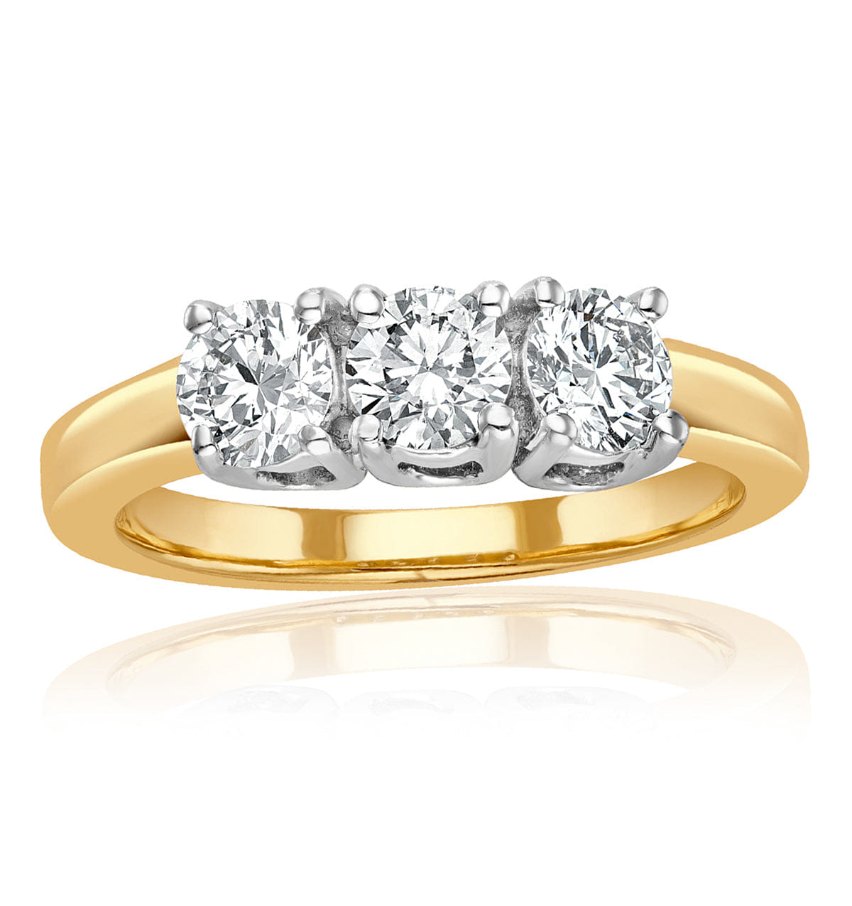 Chloe 18K Gold 3 Stone Diamond Ring 1.00CT G/VS
