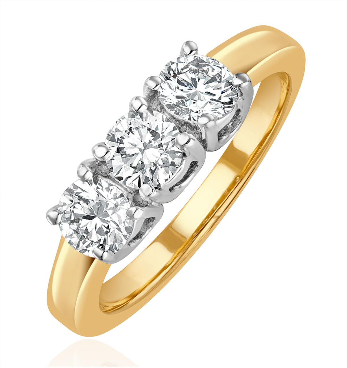 Chloe 18K Gold 3 Stone Diamond Ring 1.00CT H/SI