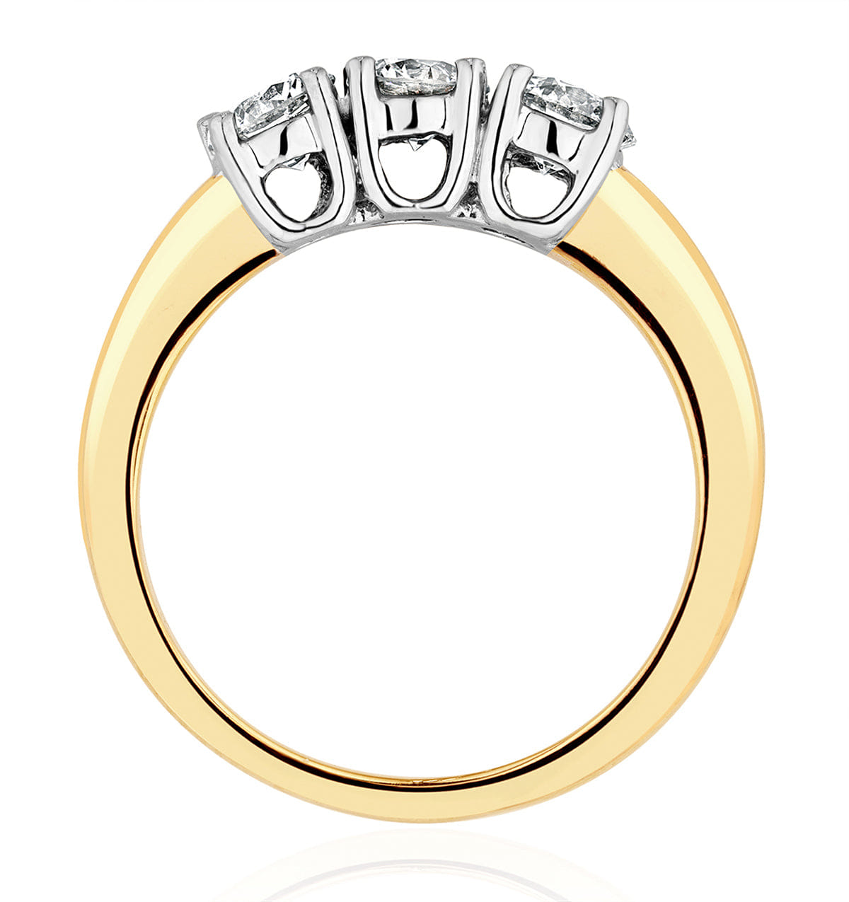 Chloe 18K Gold 3 Stone Diamond Ring 1.00CT H/SI