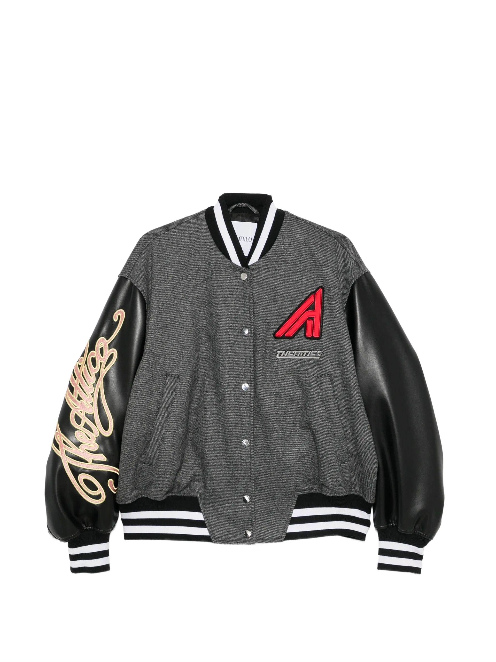 The Attico logo - patch panelled bomber jacket