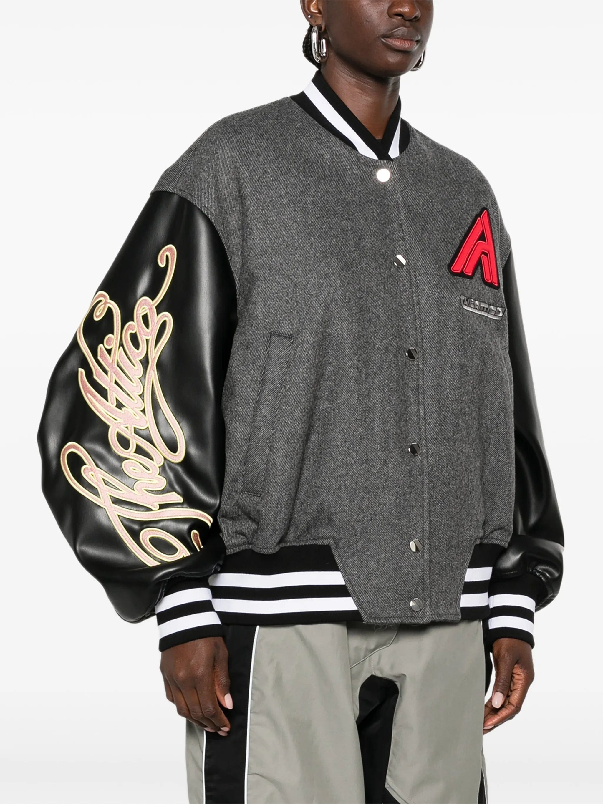 The Attico logo - patch panelled bomber jacket