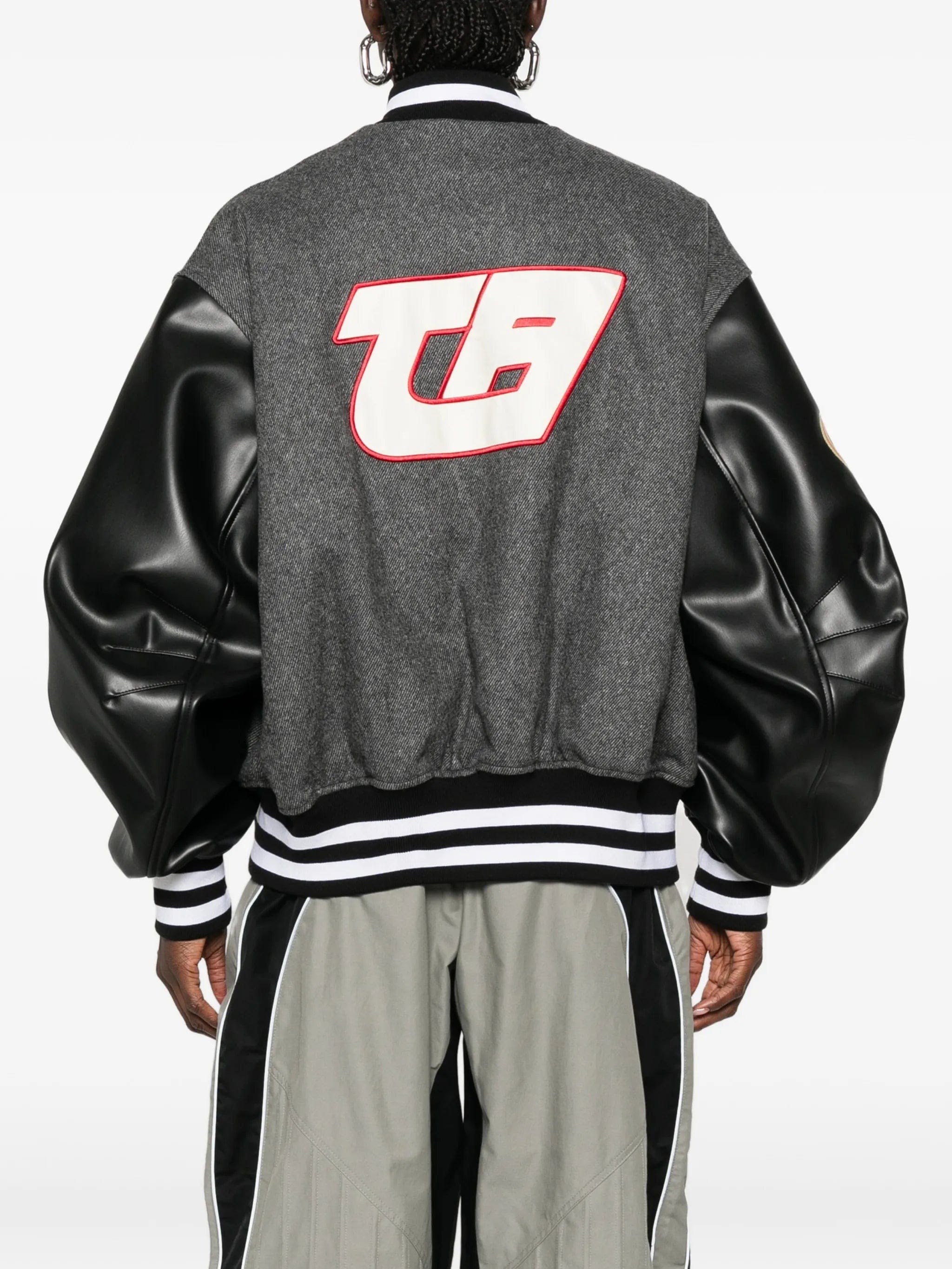The Attico logo - patch panelled bomber jacket