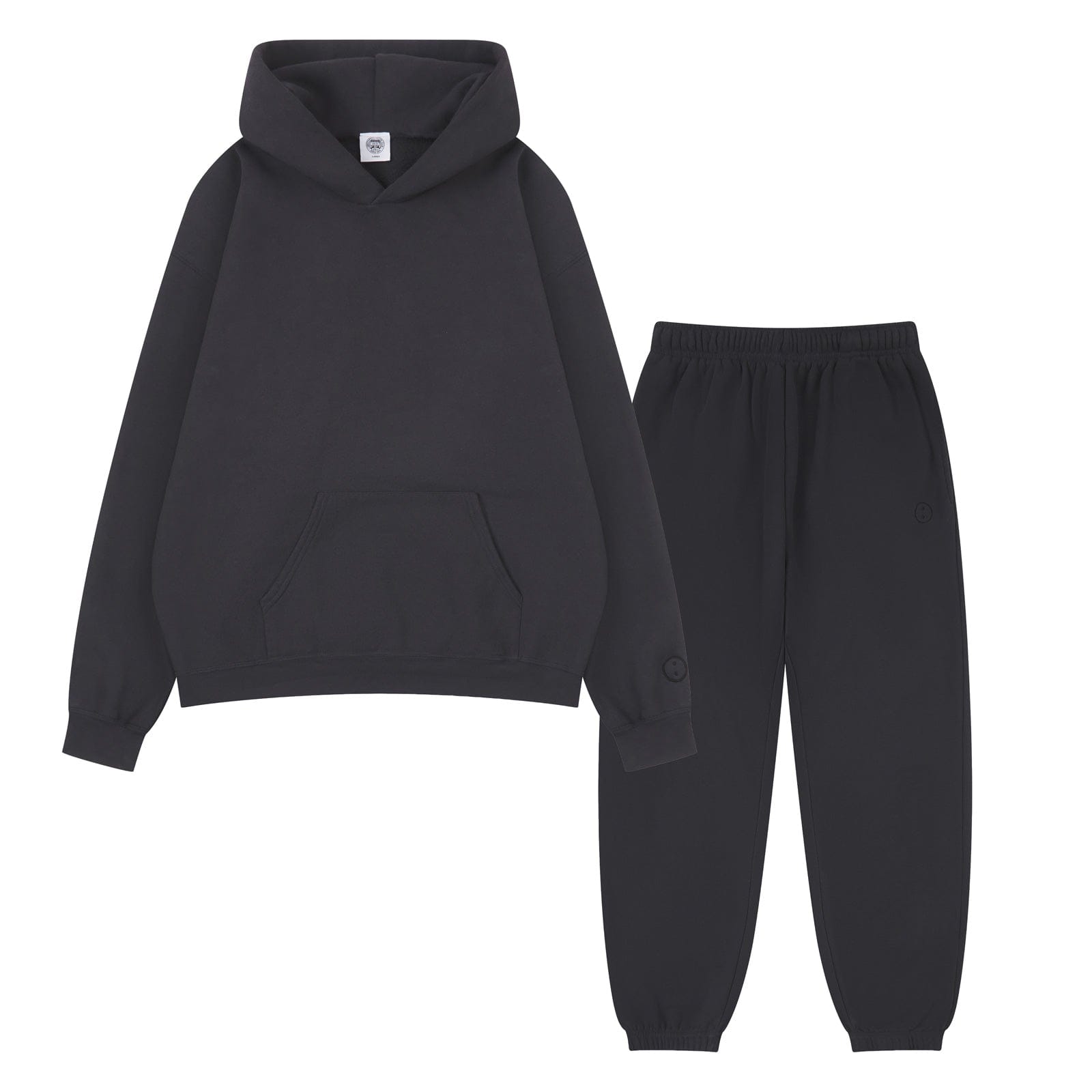 Essentials Vintage Washed Hoodie & Jogger Set - Black