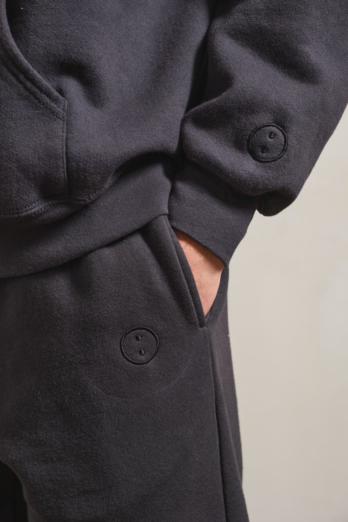 Essentials Vintage Washed Hoodie & Jogger Set - Black