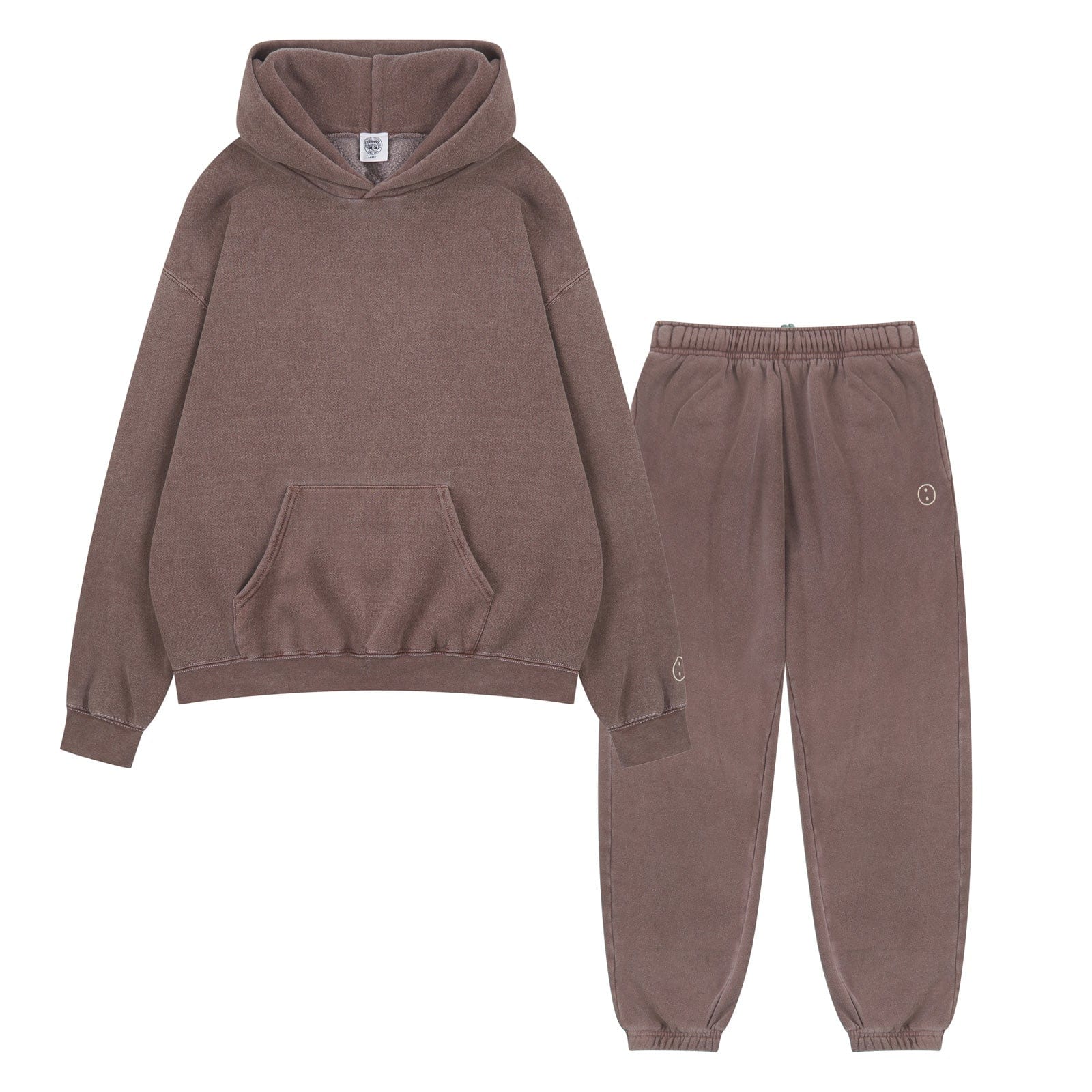 Essentials Vintage Washed Hoodie & Jogger Set - Cocoa