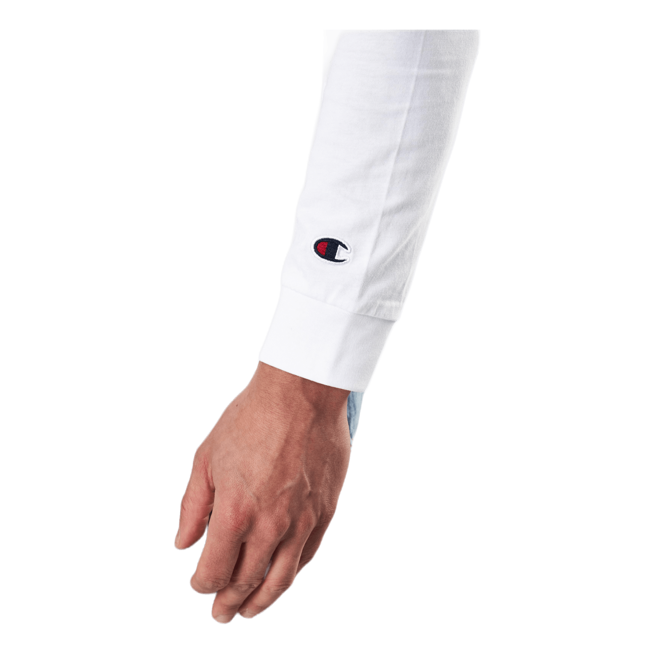 Champion Crewneck Long Sleeve T - shirt Wht