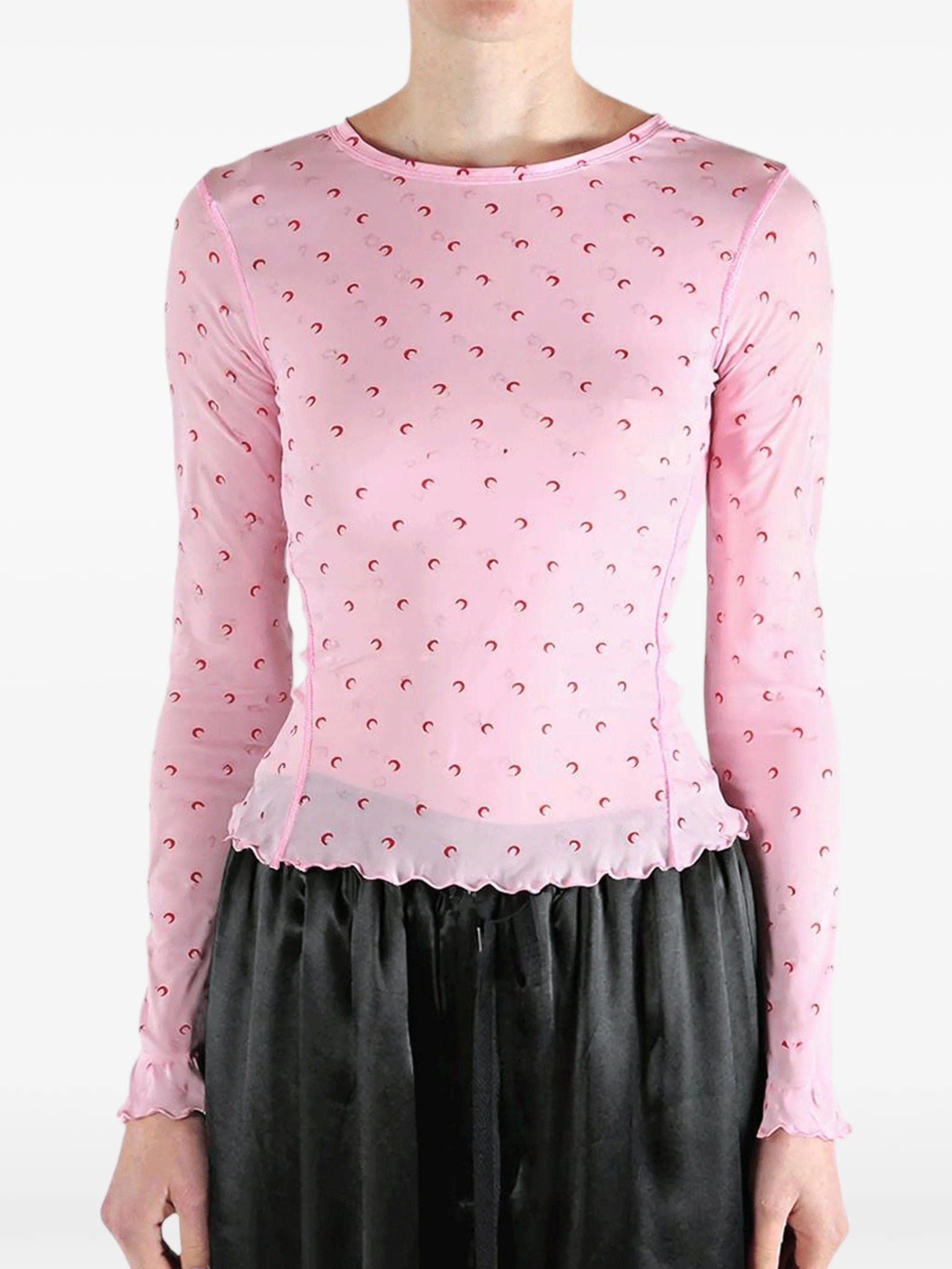 Marine Serre Moon - print lettuce - hem T - shirt