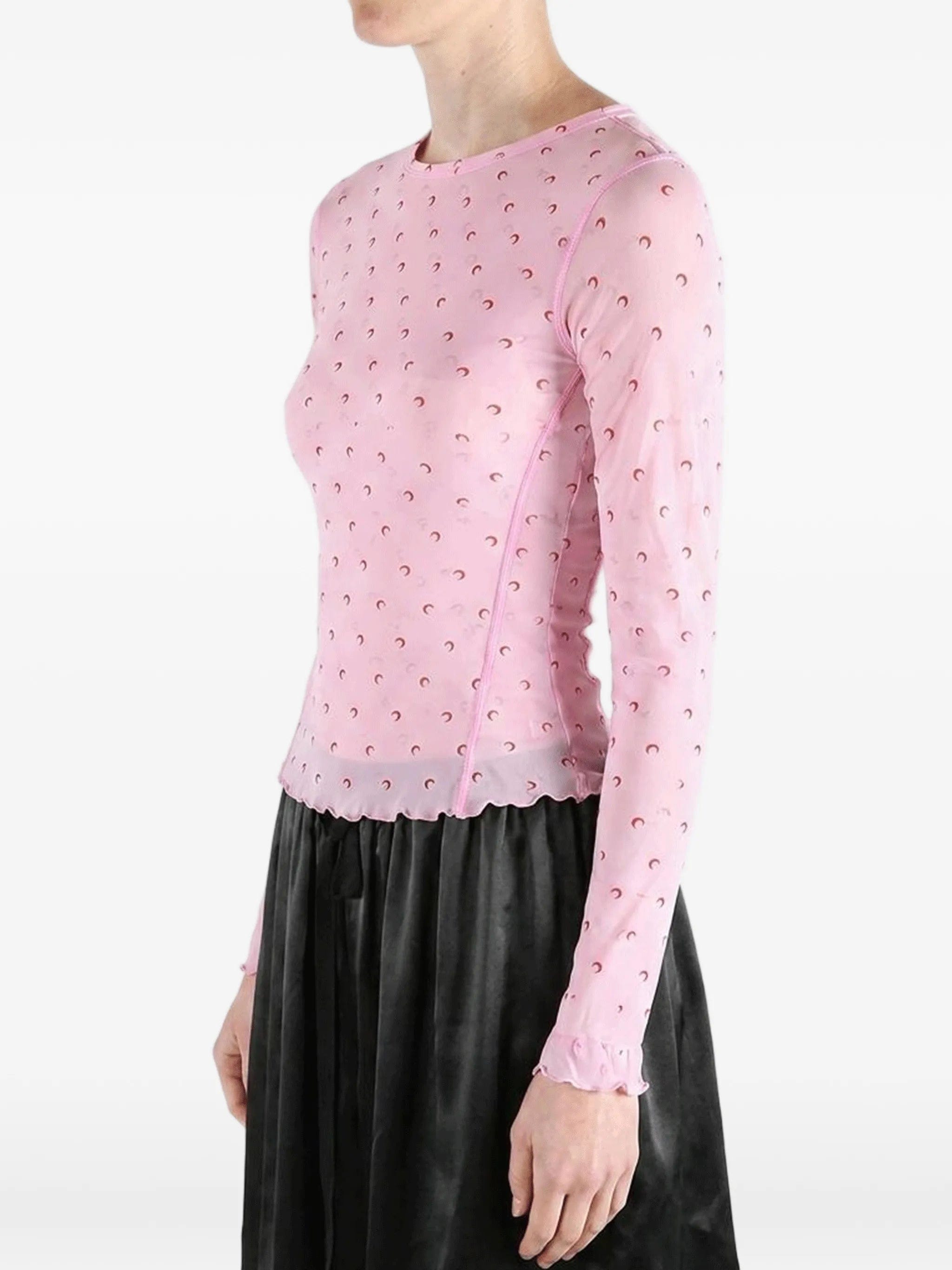 Marine Serre Moon - print lettuce - hem T - shirt
