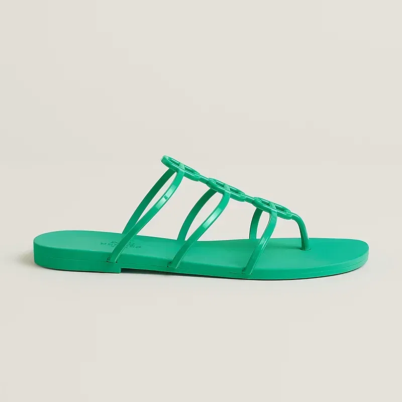 Hermès Mykonos Sandals Vert Tourmaline