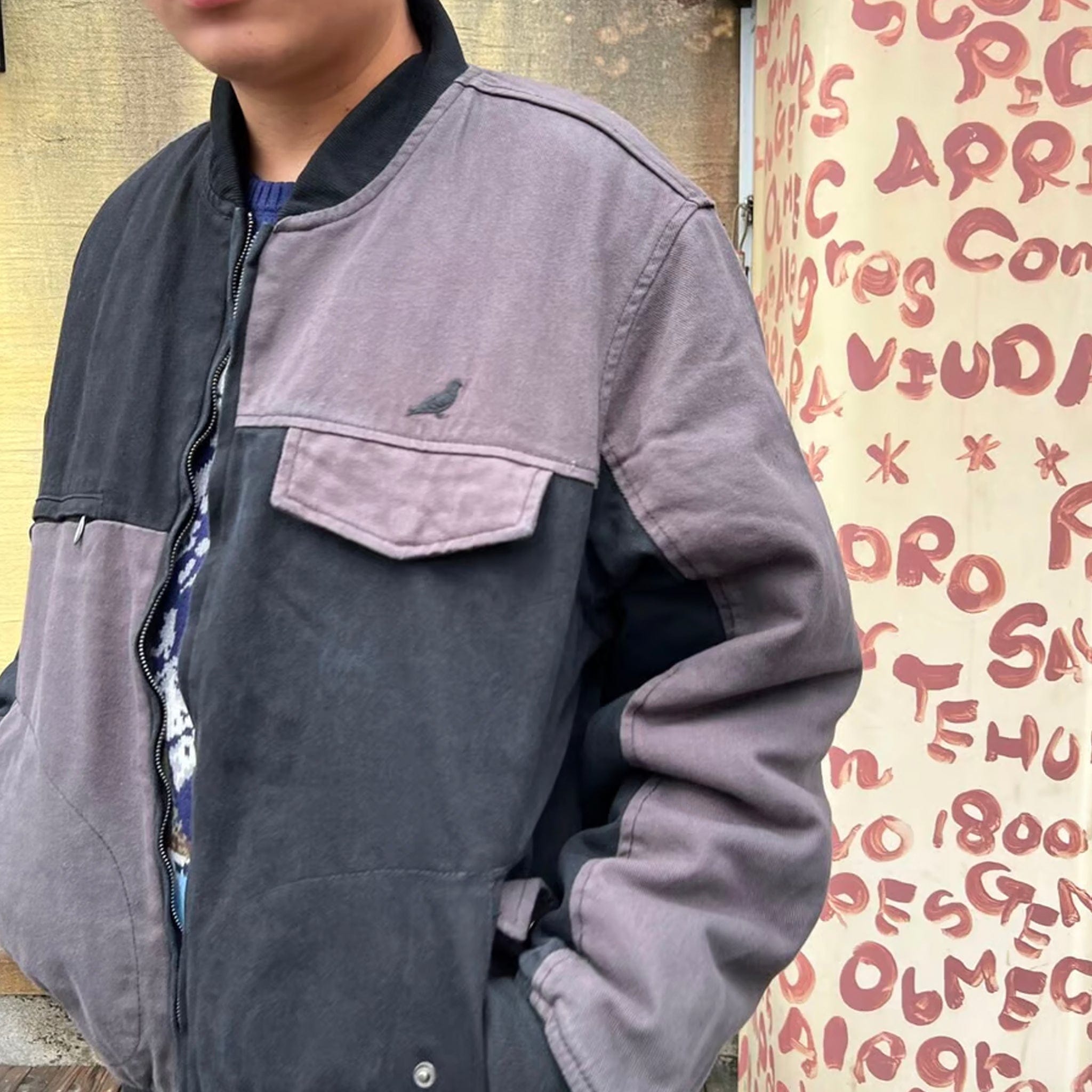 Staple TWILL PANEL BOMBER JACKET