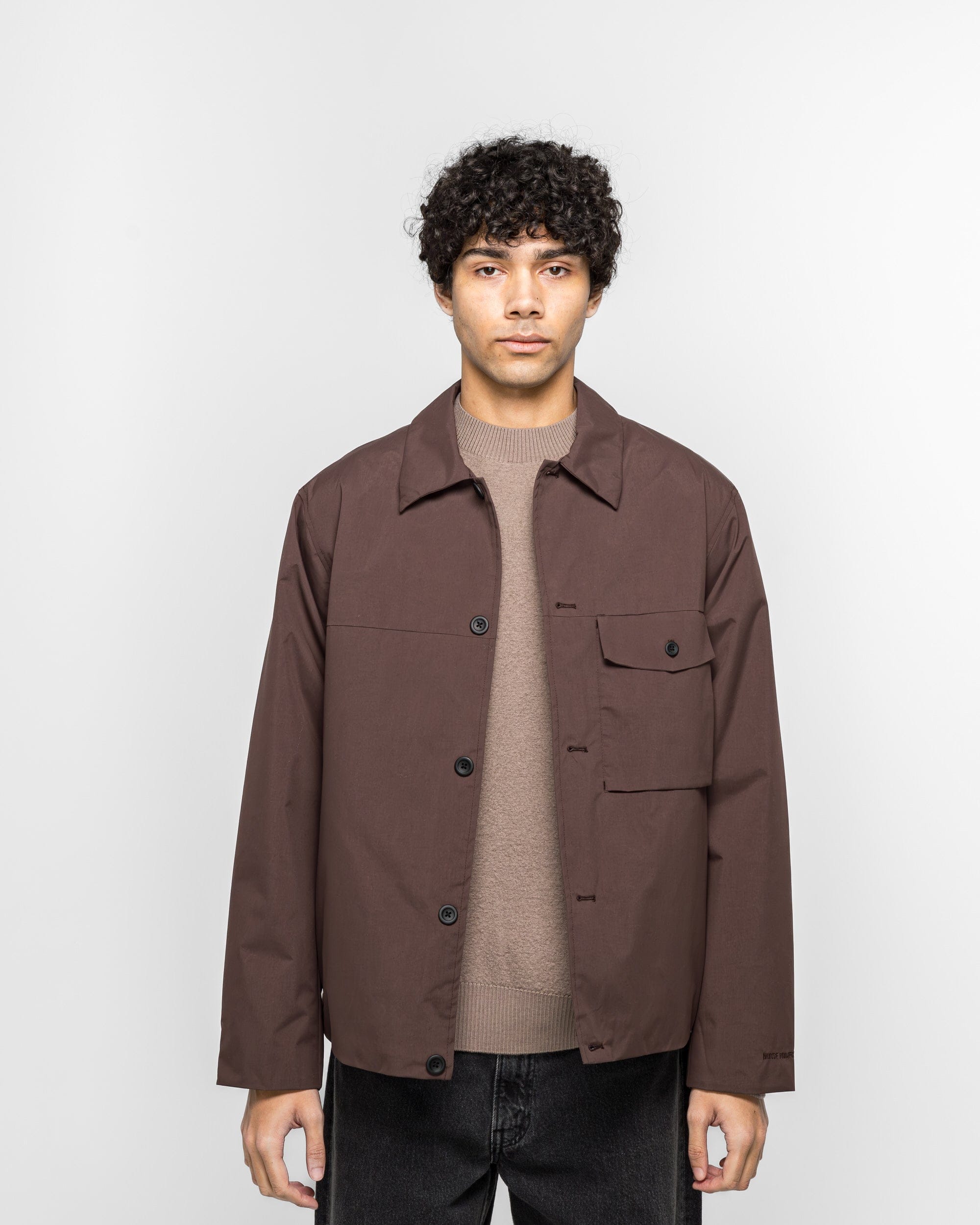 Norse Projects Marcus Windstopper Overshirt - Seal Brown