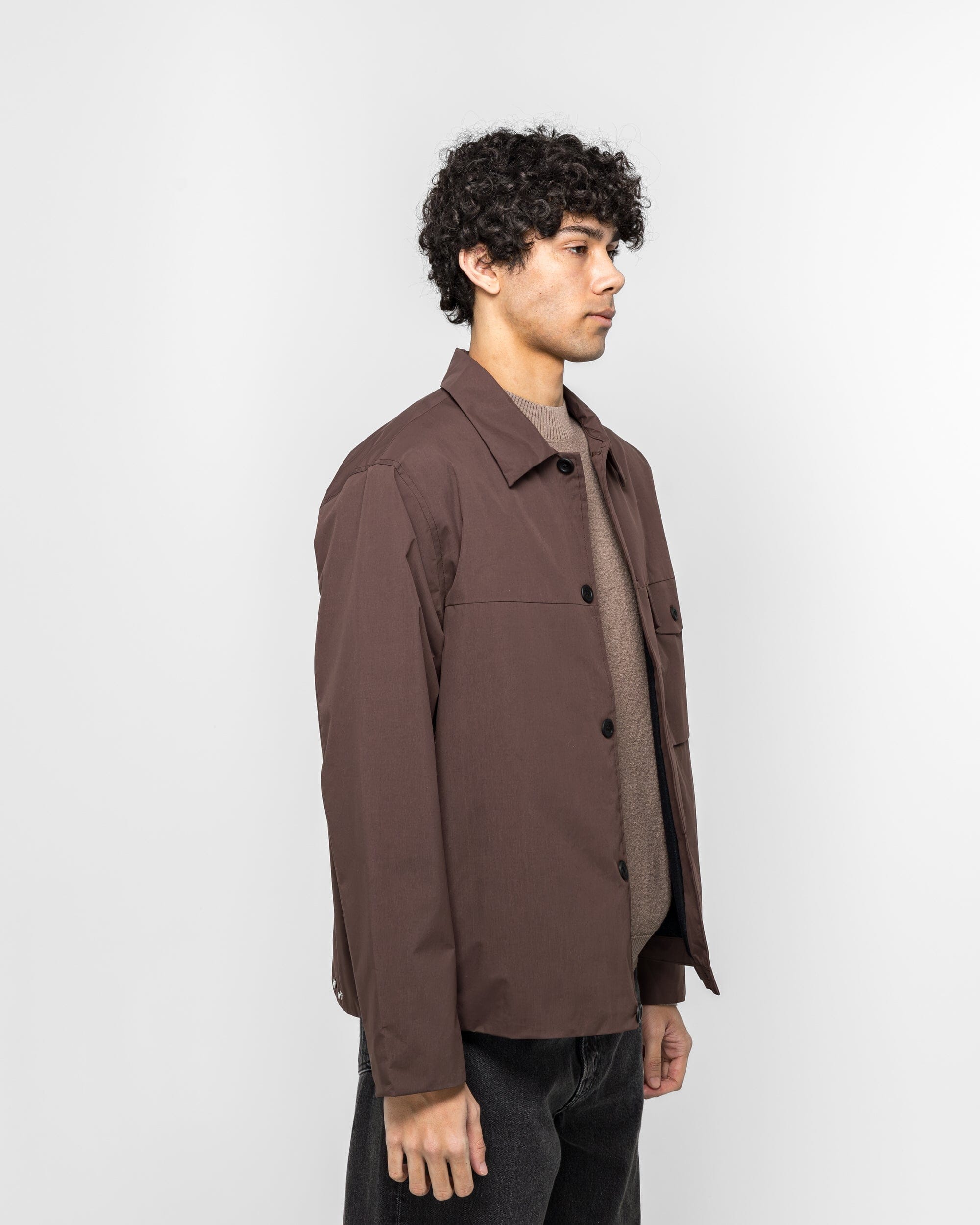 Norse Projects Marcus Windstopper Overshirt - Seal Brown