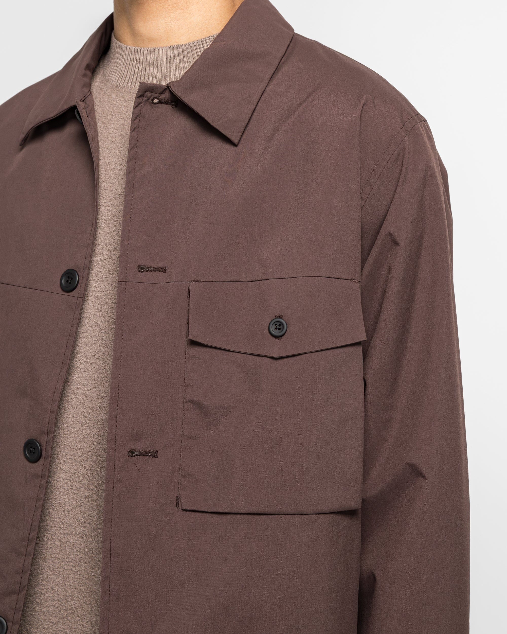 Norse Projects Marcus Windstopper Overshirt - Seal Brown