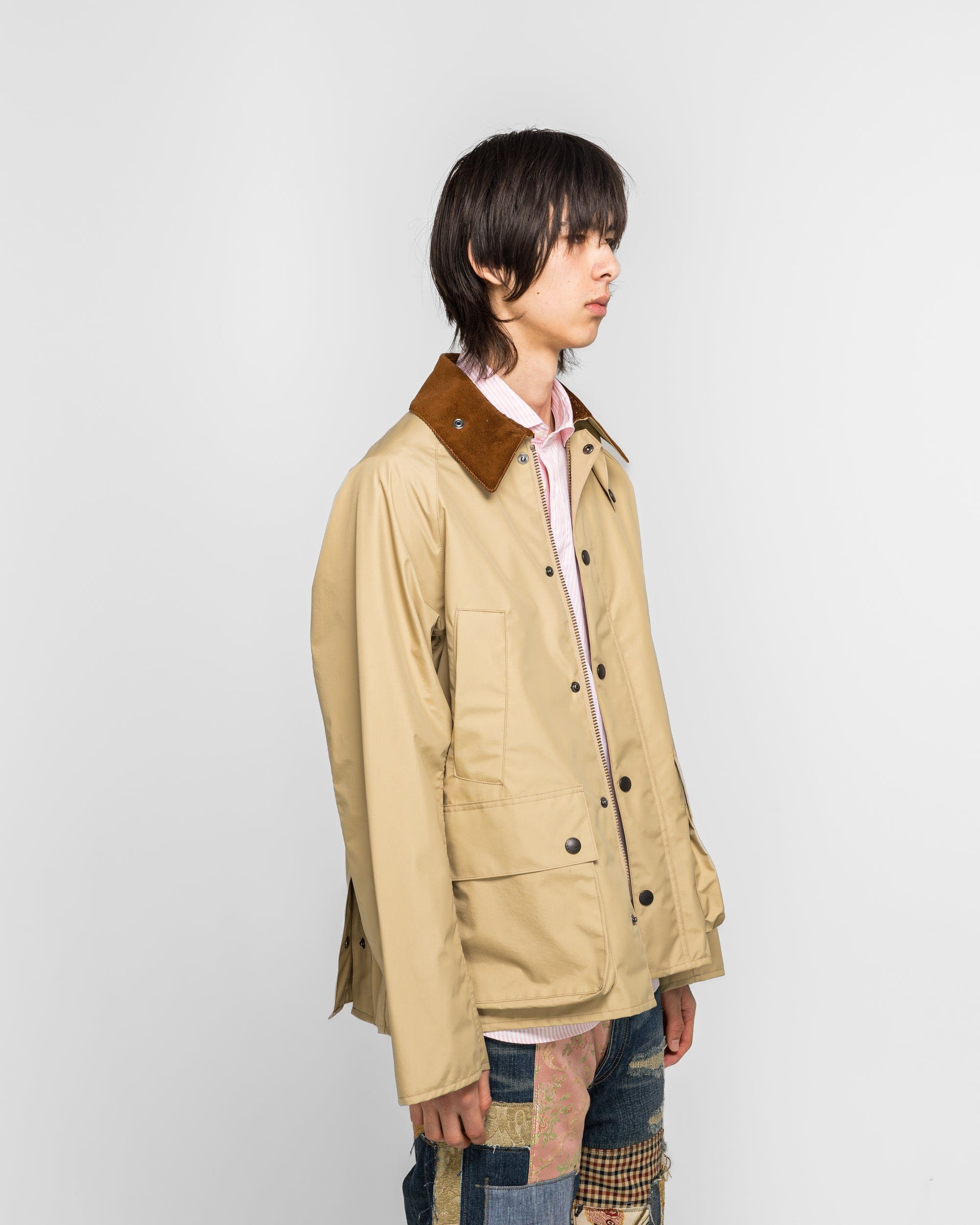 Junya Watanabe MAN Nylon Poly Laminated Corduroy x Barbour - Beige/Brown