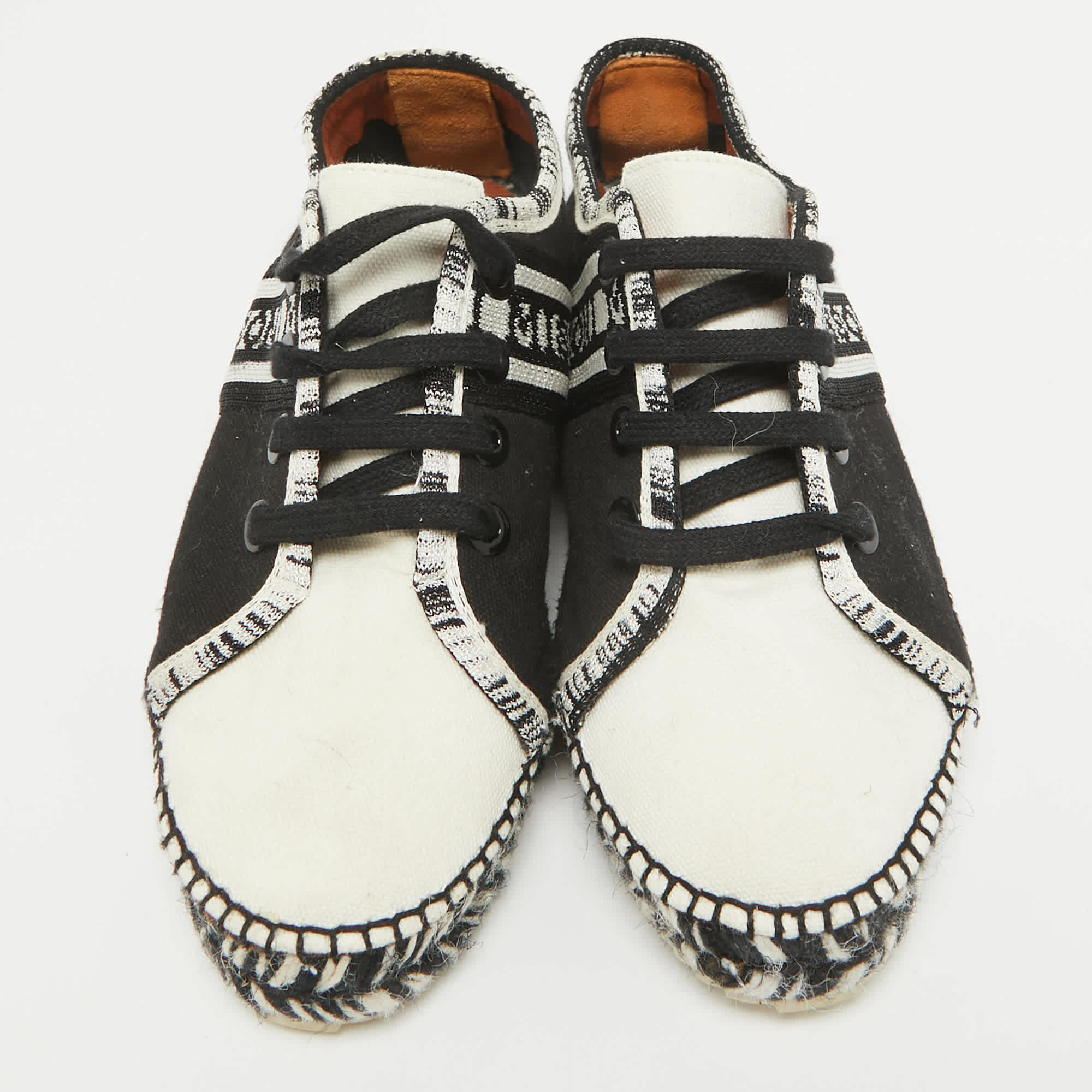 Missoni Black/white Canvas Espadrille Flats