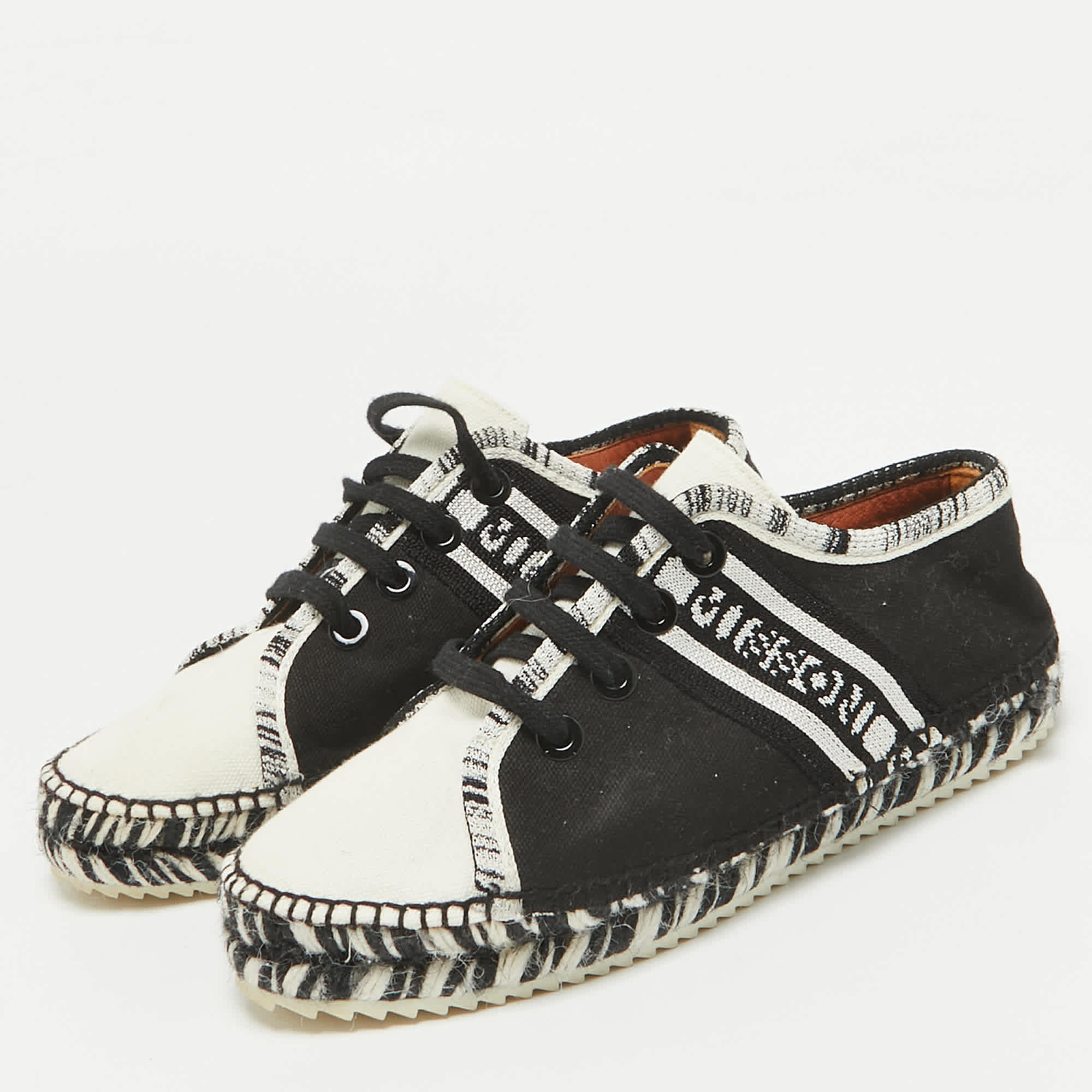 Missoni Black/white Canvas Espadrille Flats