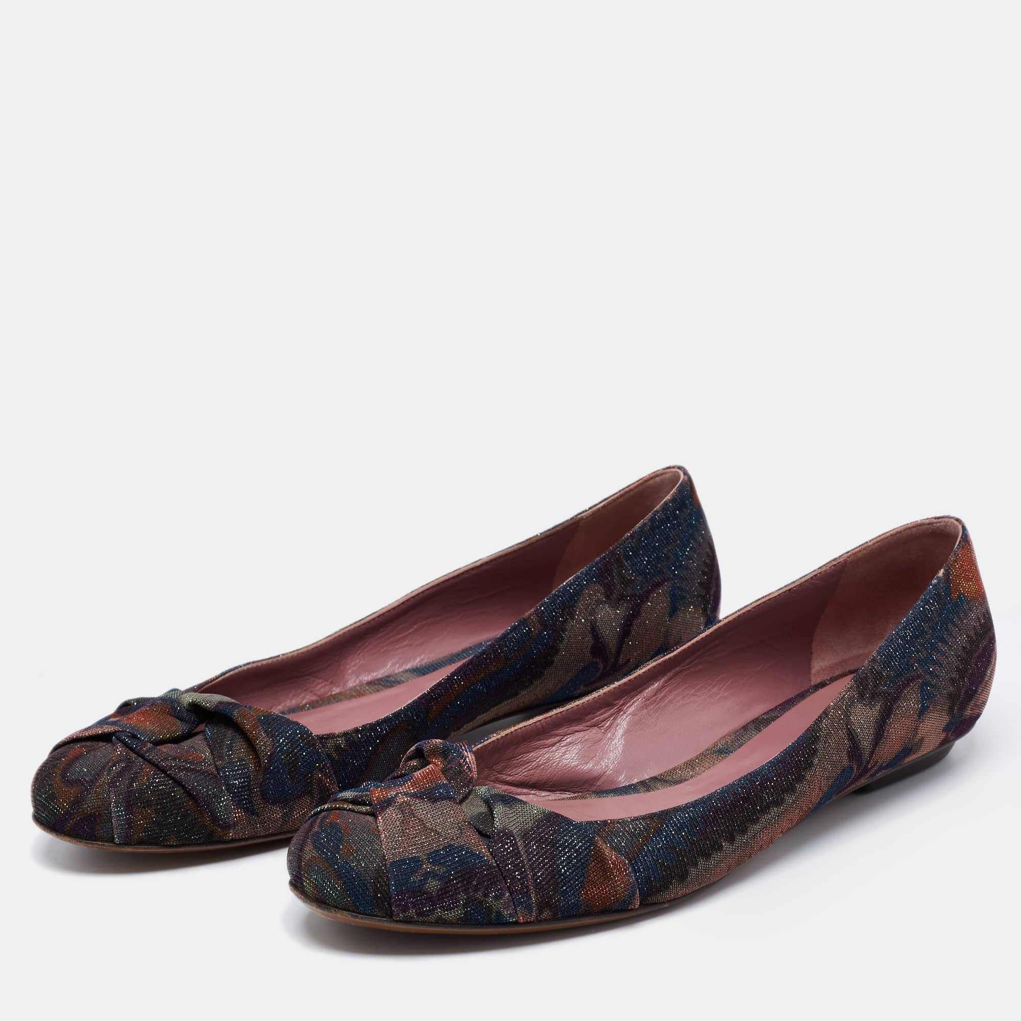 Missoni Multicolor Lurex Fabric Ballet Flats