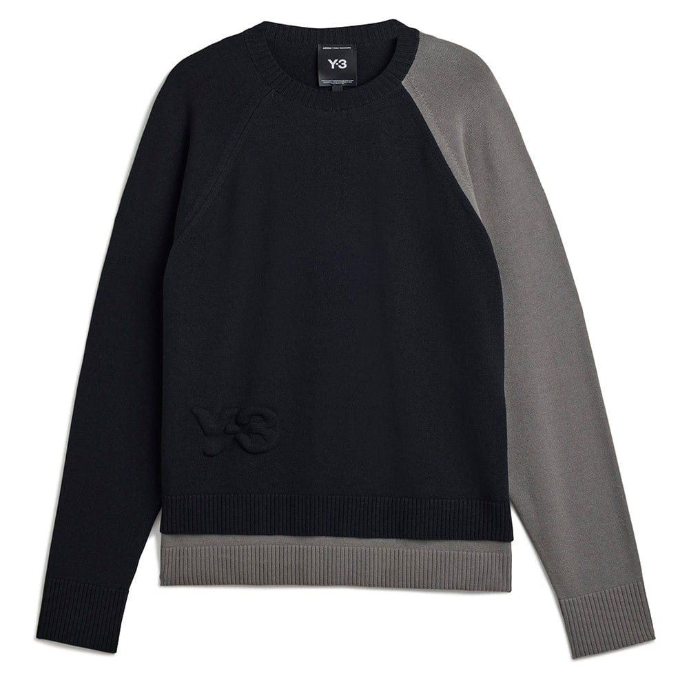 Y - 3 LOGO KNIT CREW SWEATER