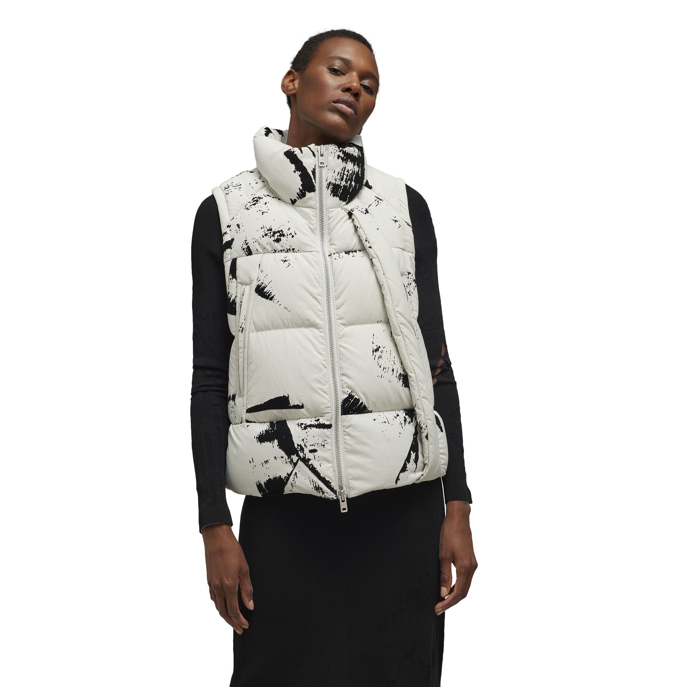 Y-3 GRAPHIC FLOCK PUFFER VEST