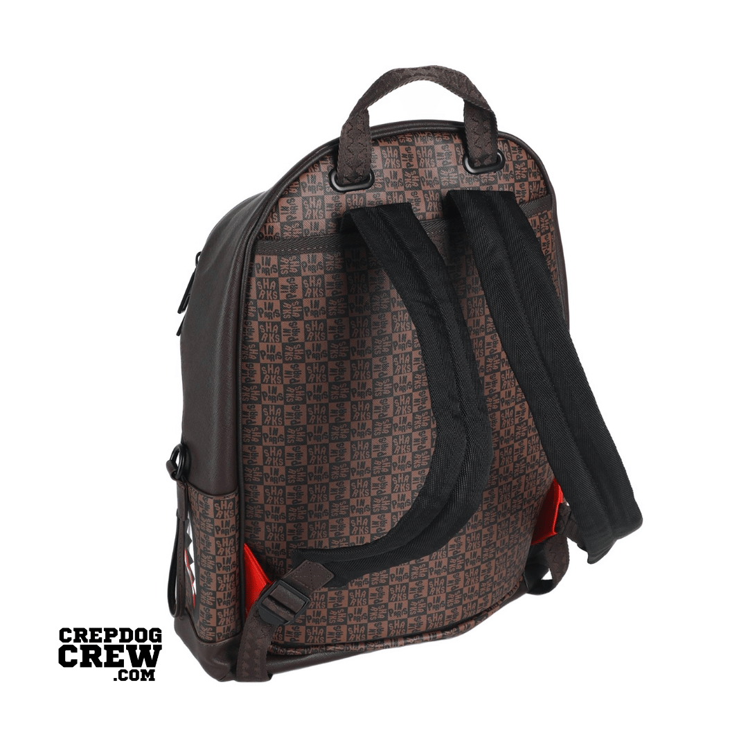 Sprayground BACKPACK SHARKS IN PARIS CHECK Emperor SIDE Brown