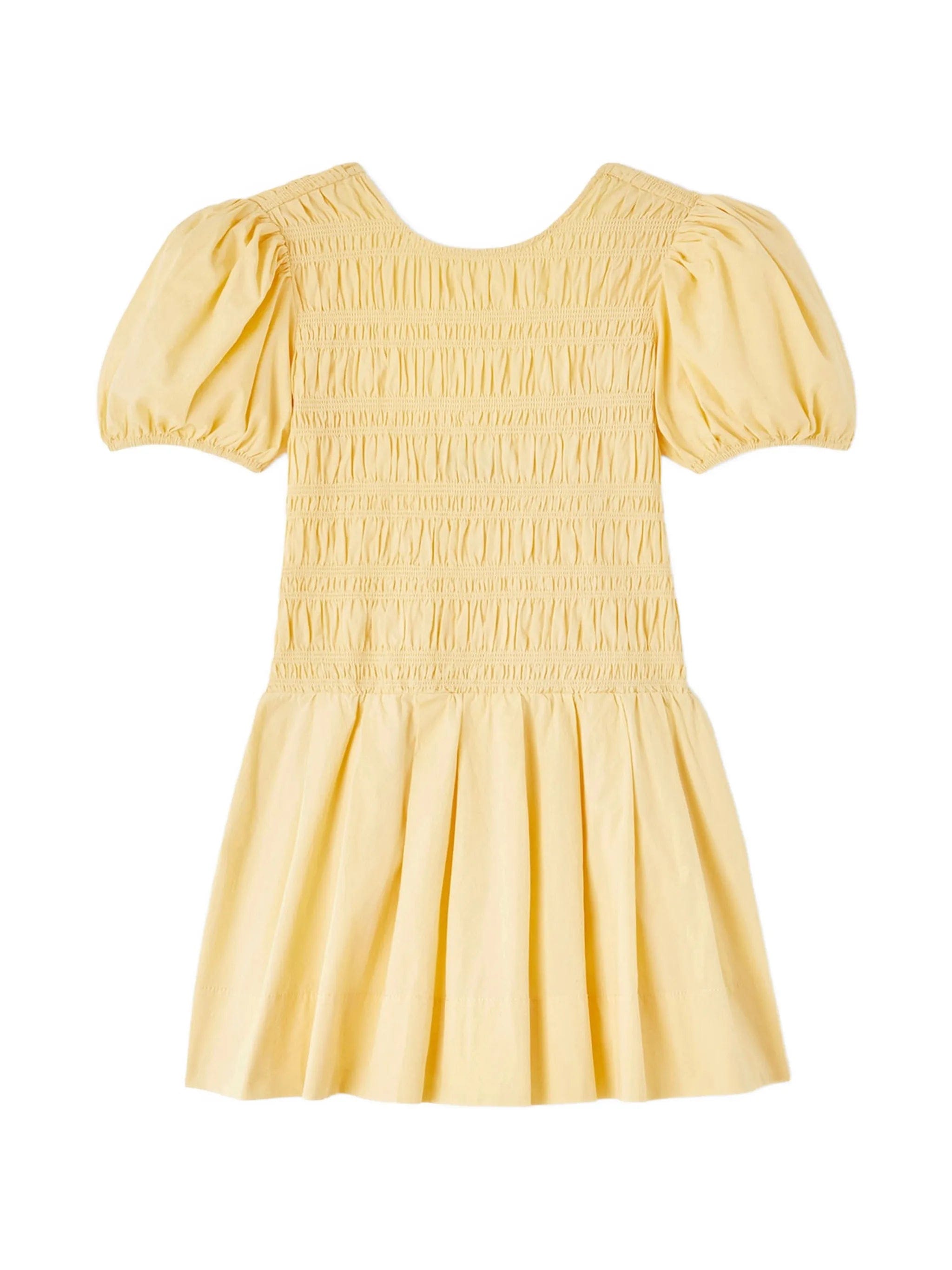 GANNI shirred - effect puff - sleeve mini dress