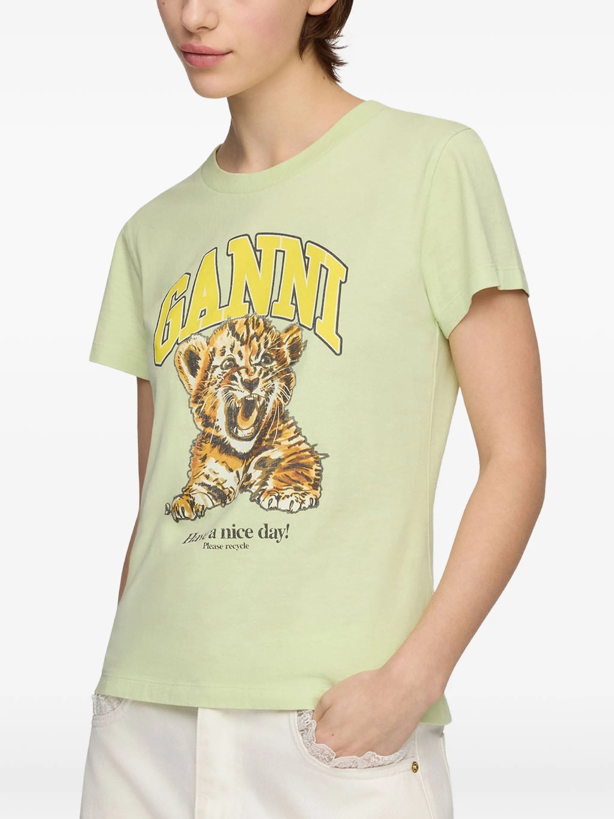 GANNI tiger - print T - shirt