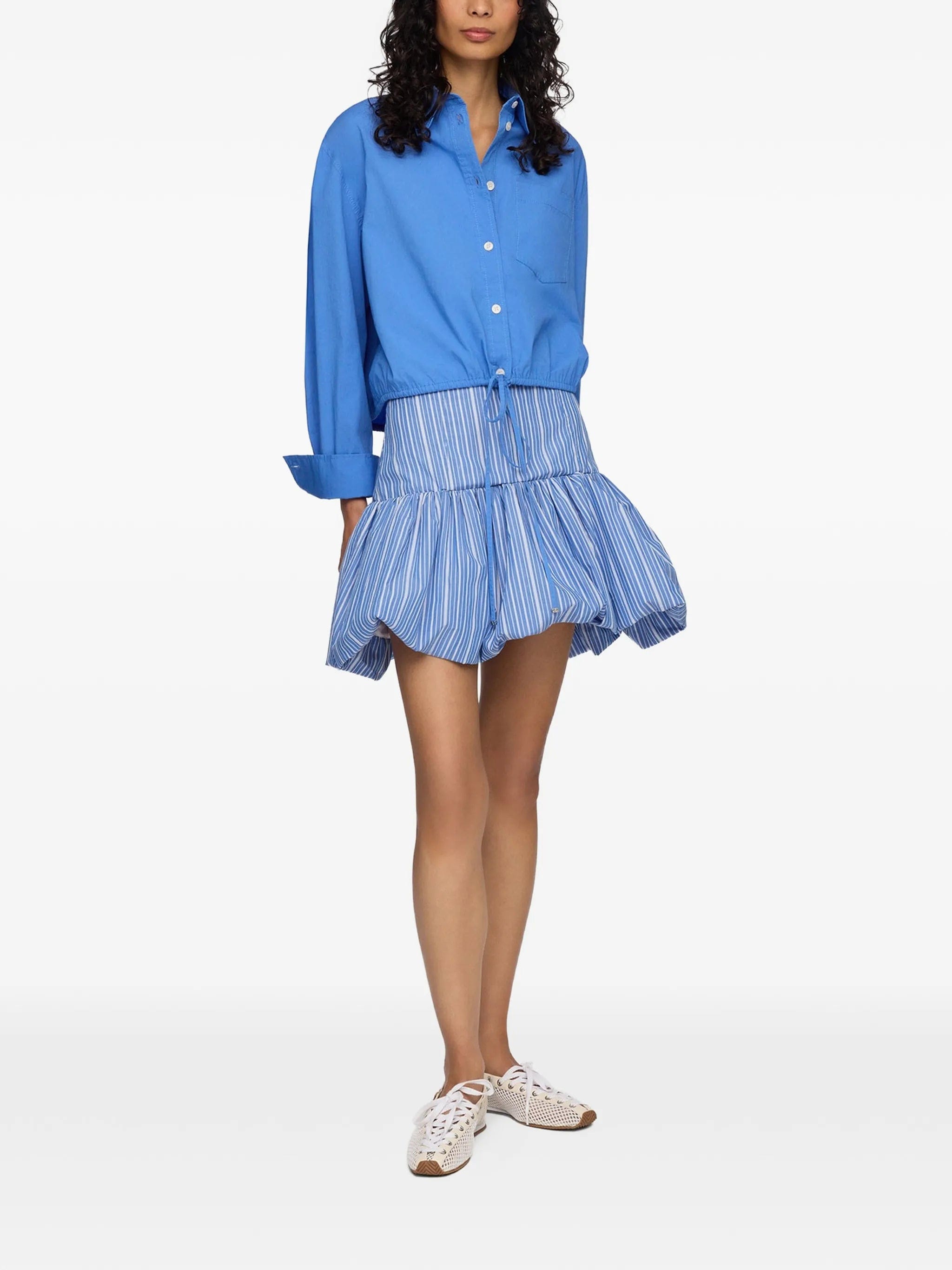 GANNI stripe - pattern ruffled skirt