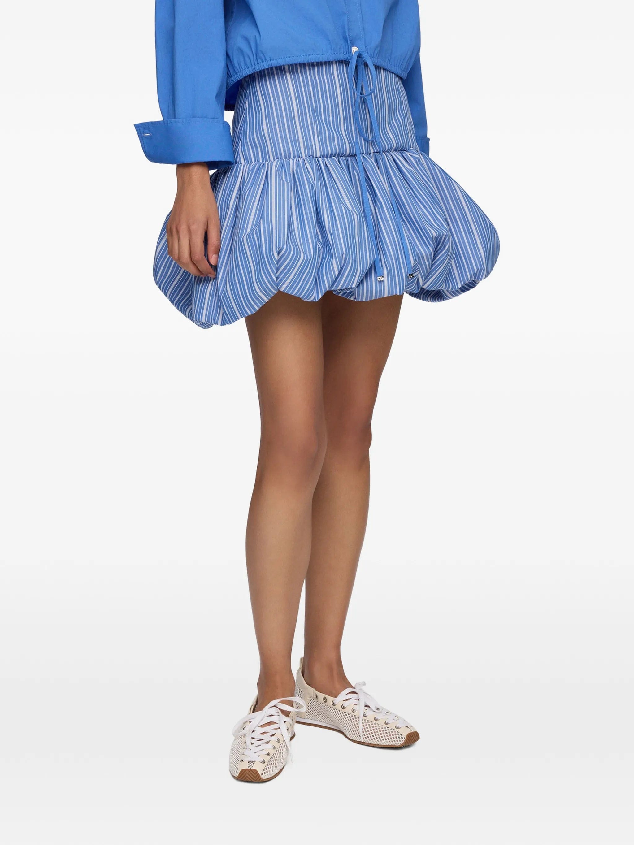 GANNI stripe - pattern ruffled skirt