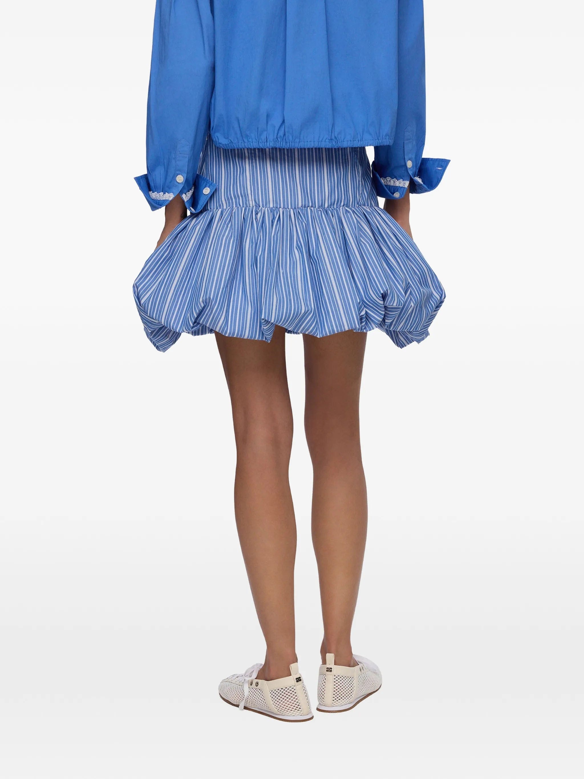 GANNI stripe - pattern ruffled skirt