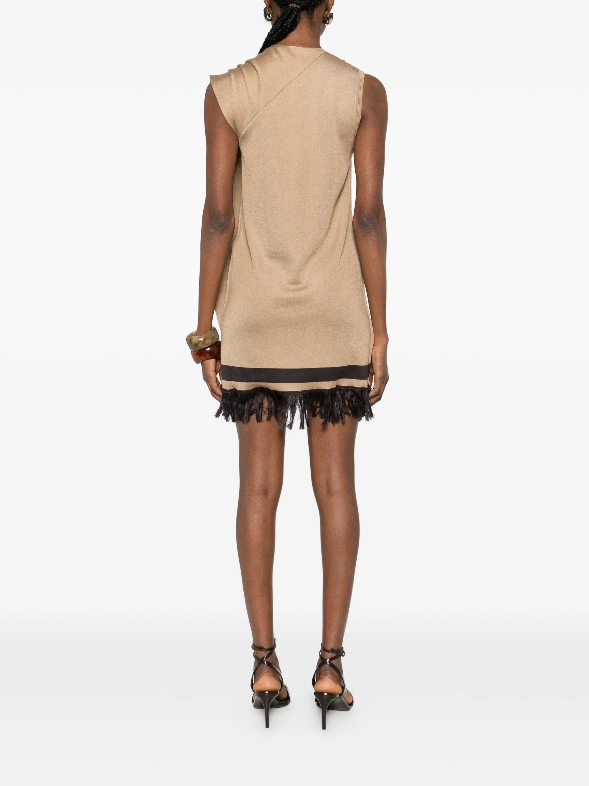 Ferragamo fringe - hem mini dress